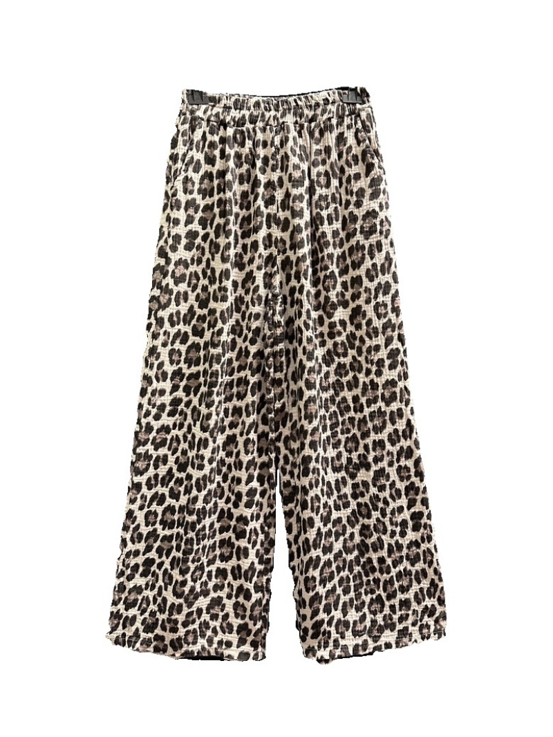 Wholesaler J&L - Leopard cotton gas pants with pocket