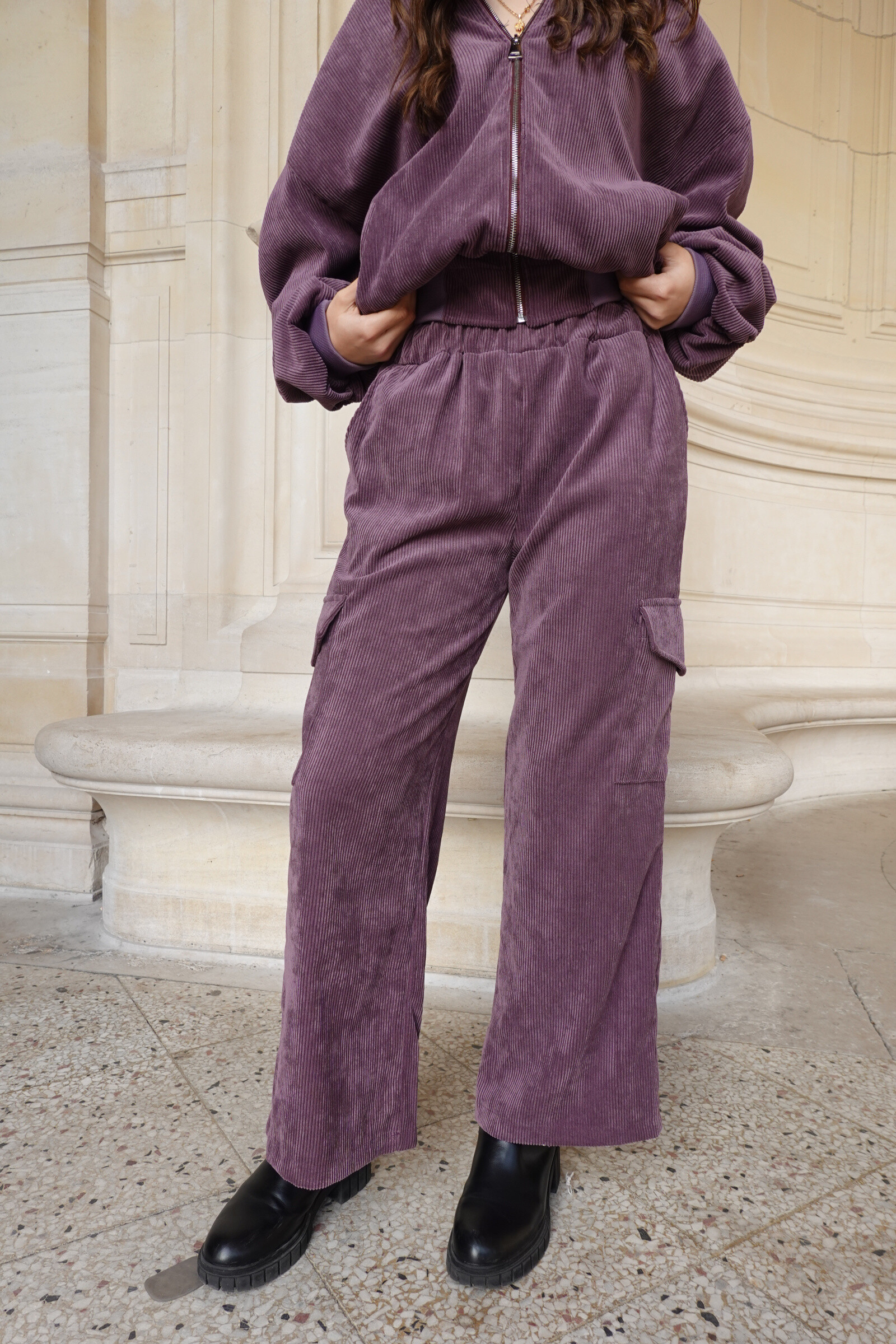 Wholesaler J&L - Corduroy Cargo Pants