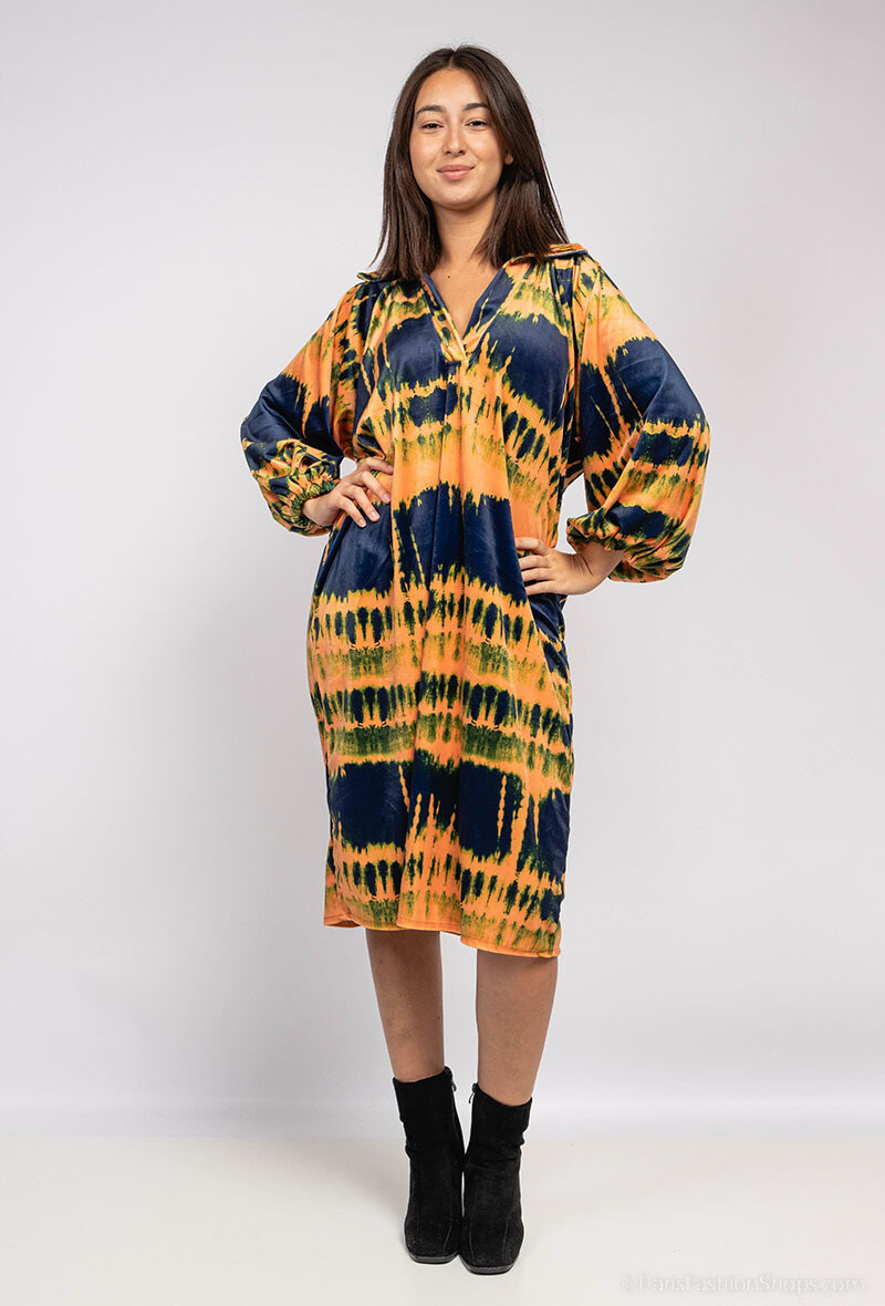 Wholesaler J&L - Velvet dress with tie-dye print
