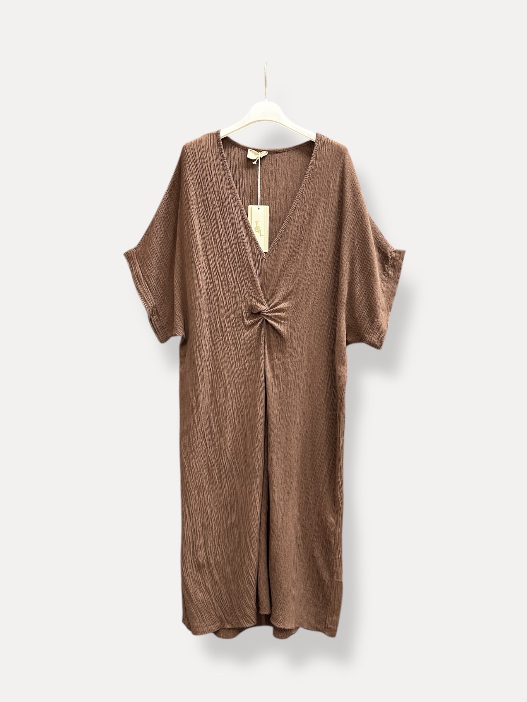 Wholesaler J&L - SHANILA Long Dress with Short Sleeves Loose Plain