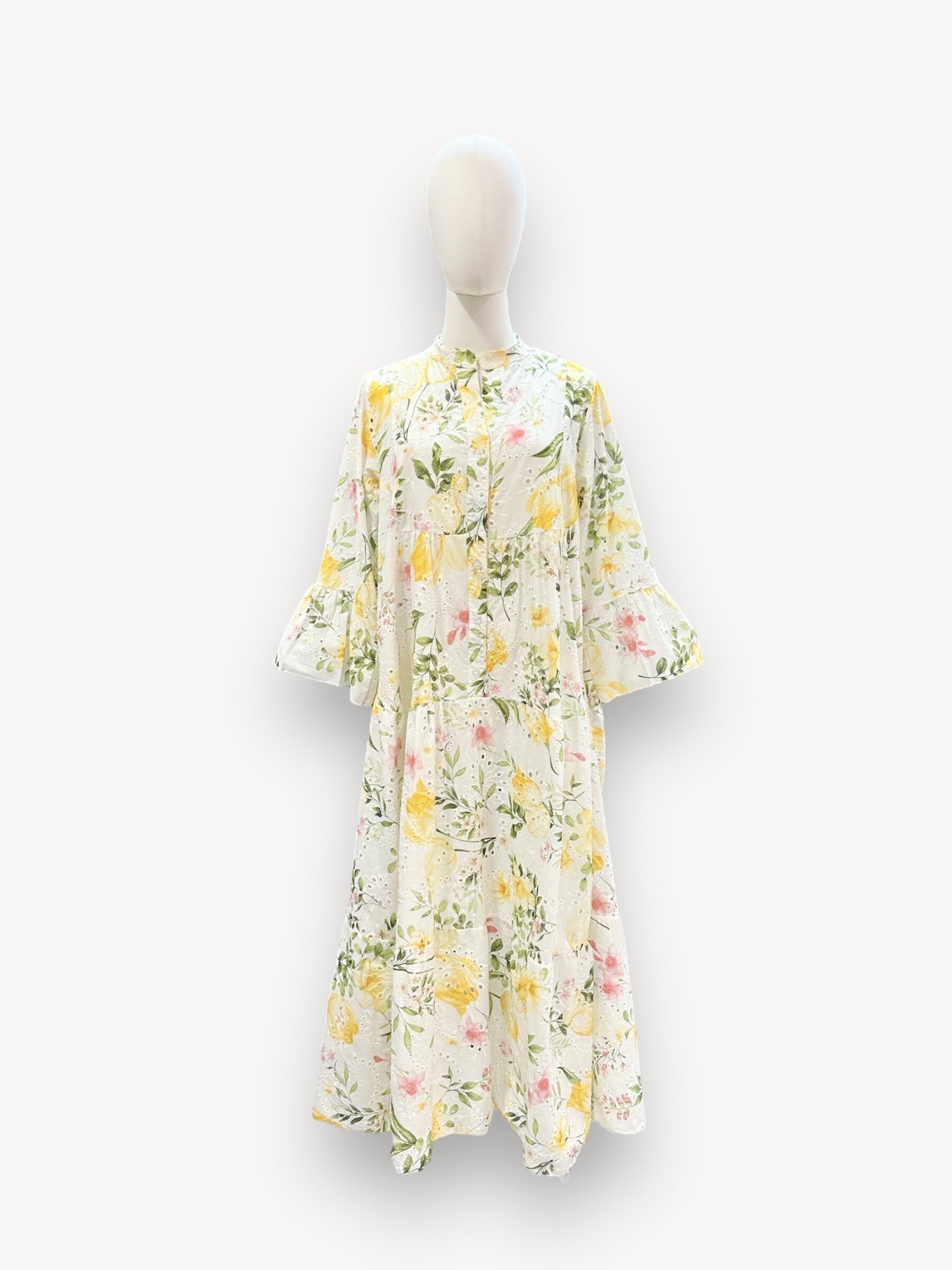 Mayorista J&L - Vestido de manga largo y 3/4 con bordado y patrón floral de tulipán