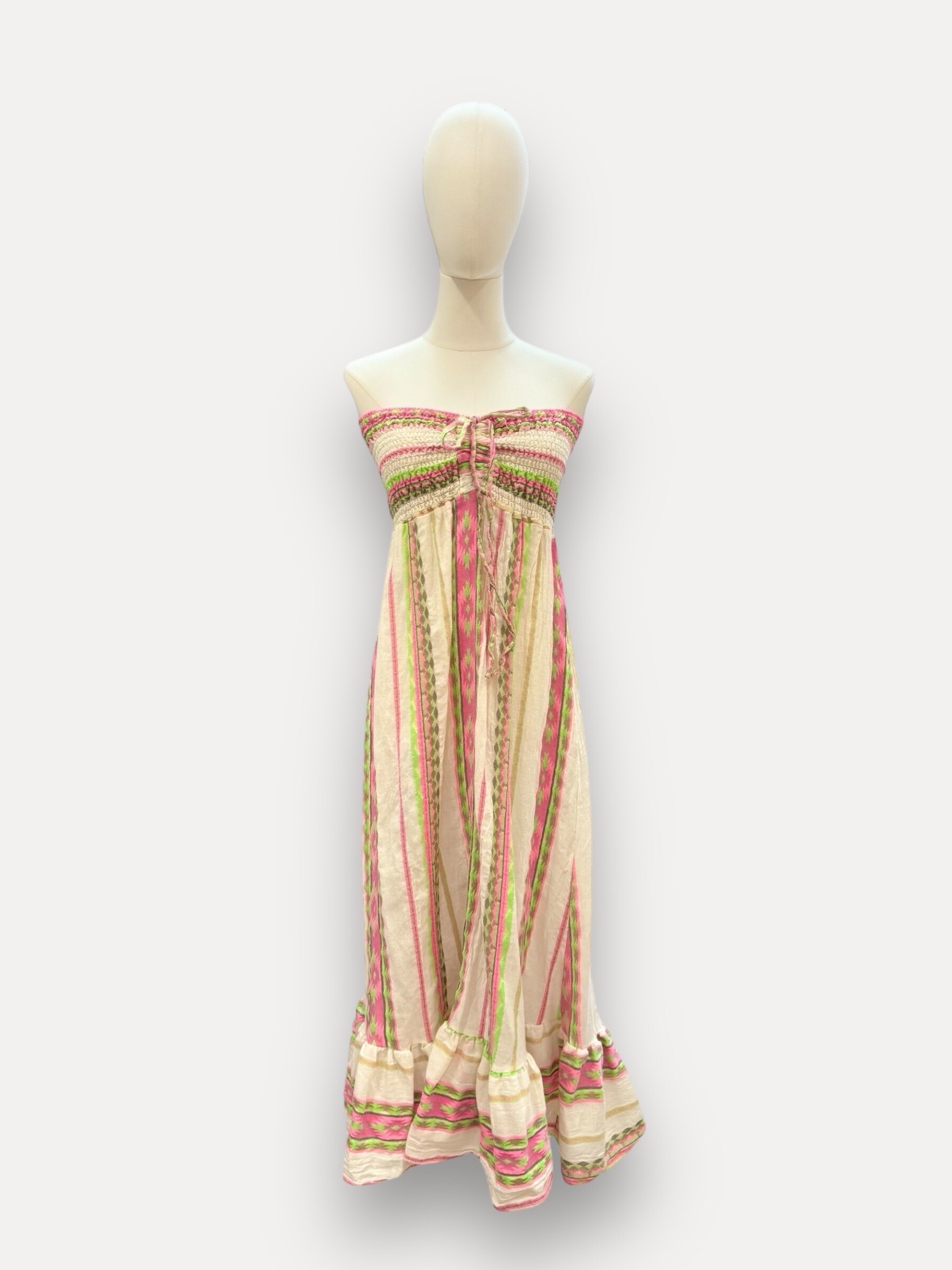 Mayorista J&L - Vestido bustier smitido con patrón de rayas bohemio