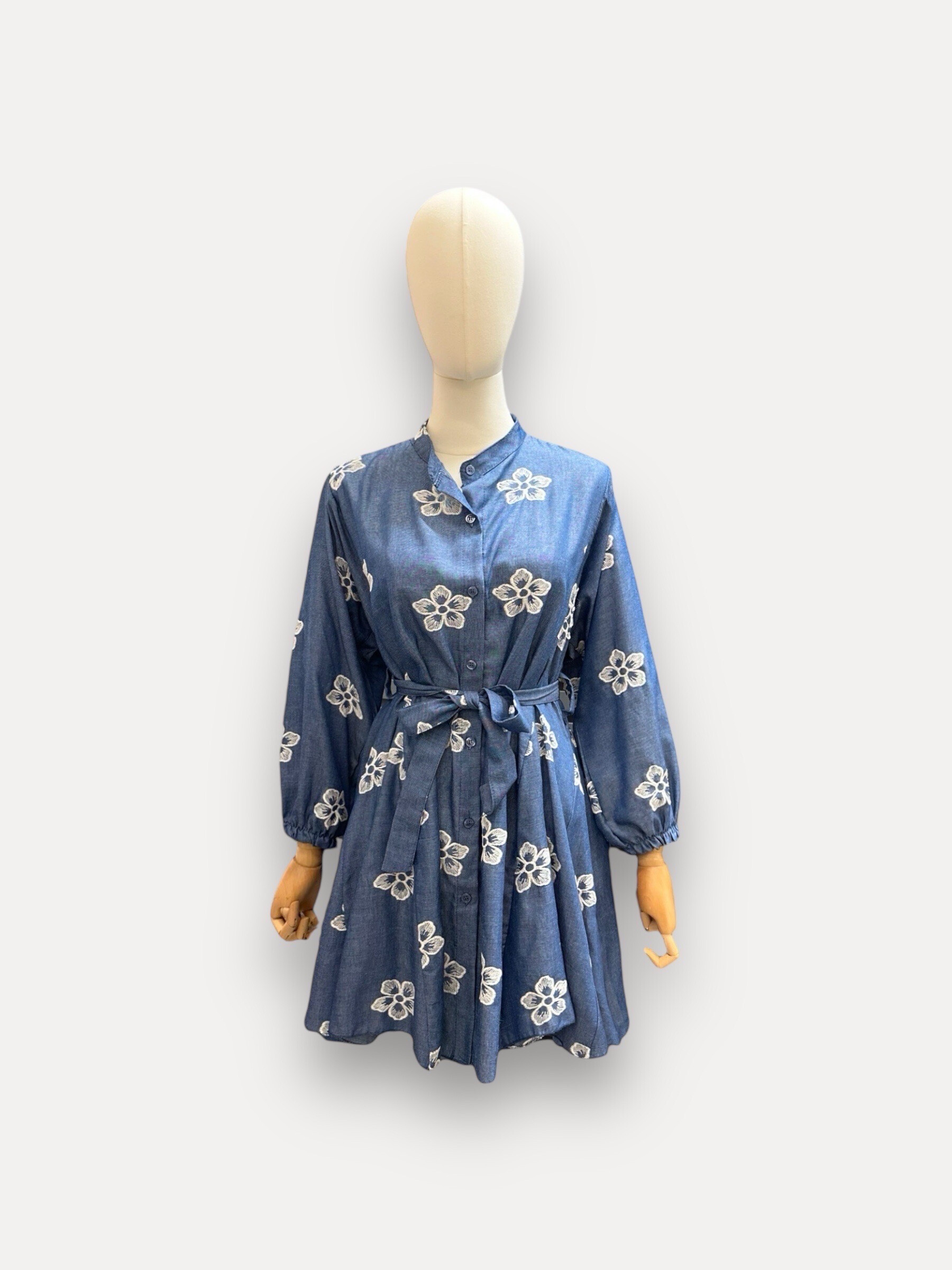 Wholesaler J&L - Long Sleeve Midi Dress In Tencel With Flower Pattern