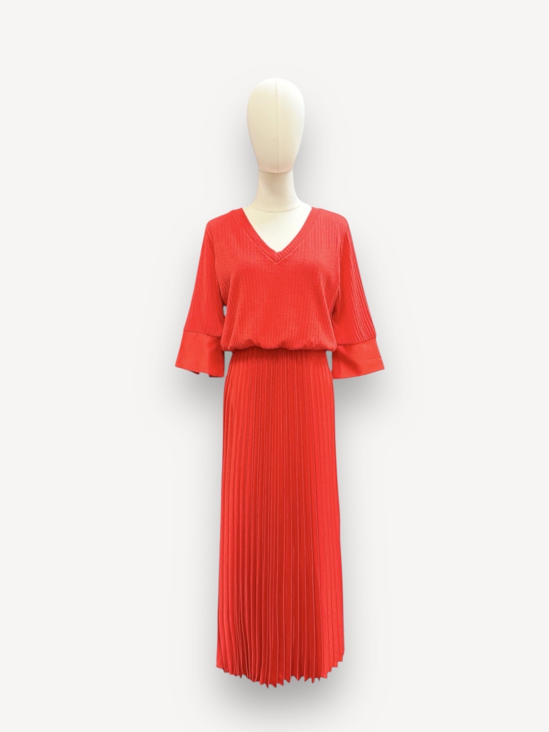 Wholesaler J&L - Maxi united dress with short bi-material sleeves