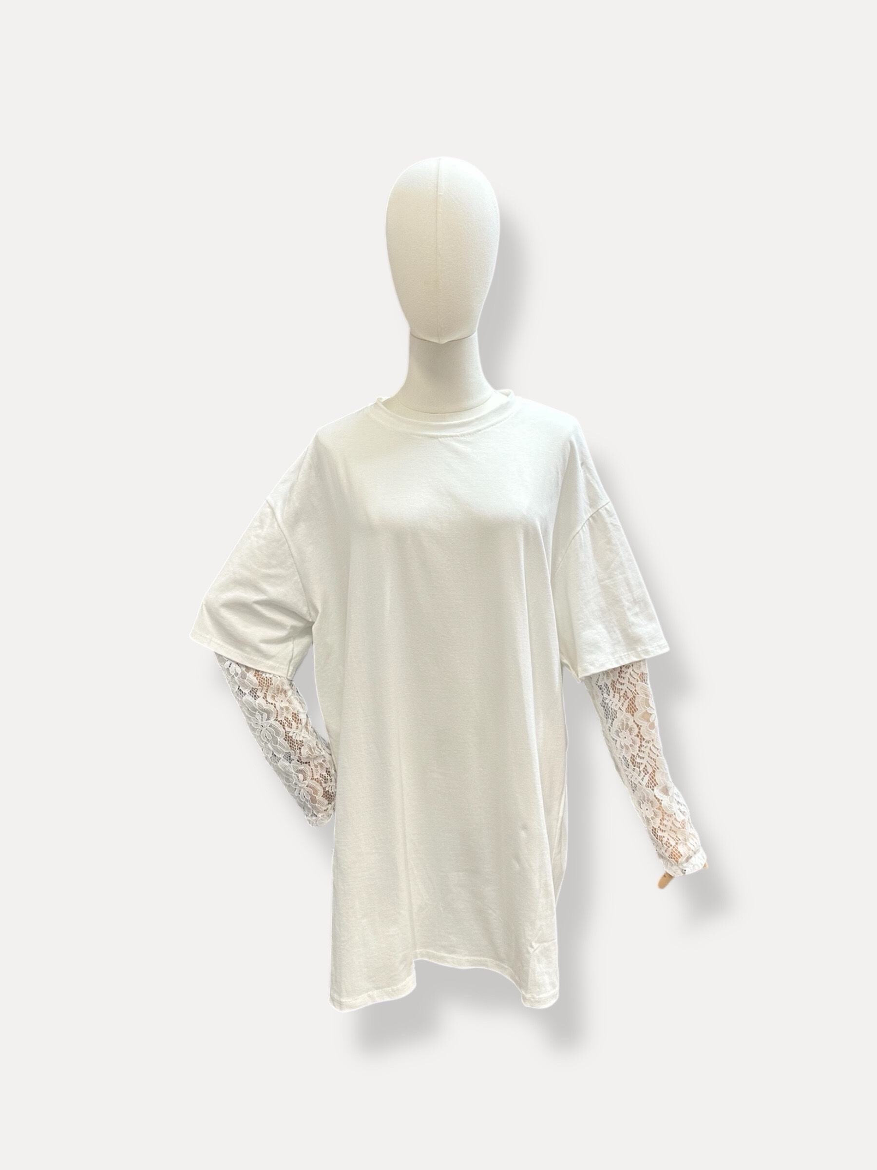 Mayorista J&L - Vestido de camiseta corta mangas de encaje