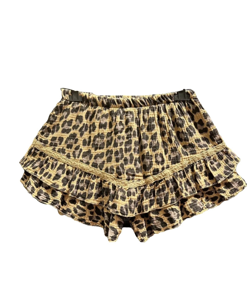 Wholesaler J&L - cotton gas shorts/skirt in leopard
