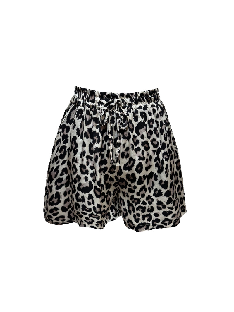 Mayorista J&L - Shorts De Seda Fluida Con Estampado De Leopardo