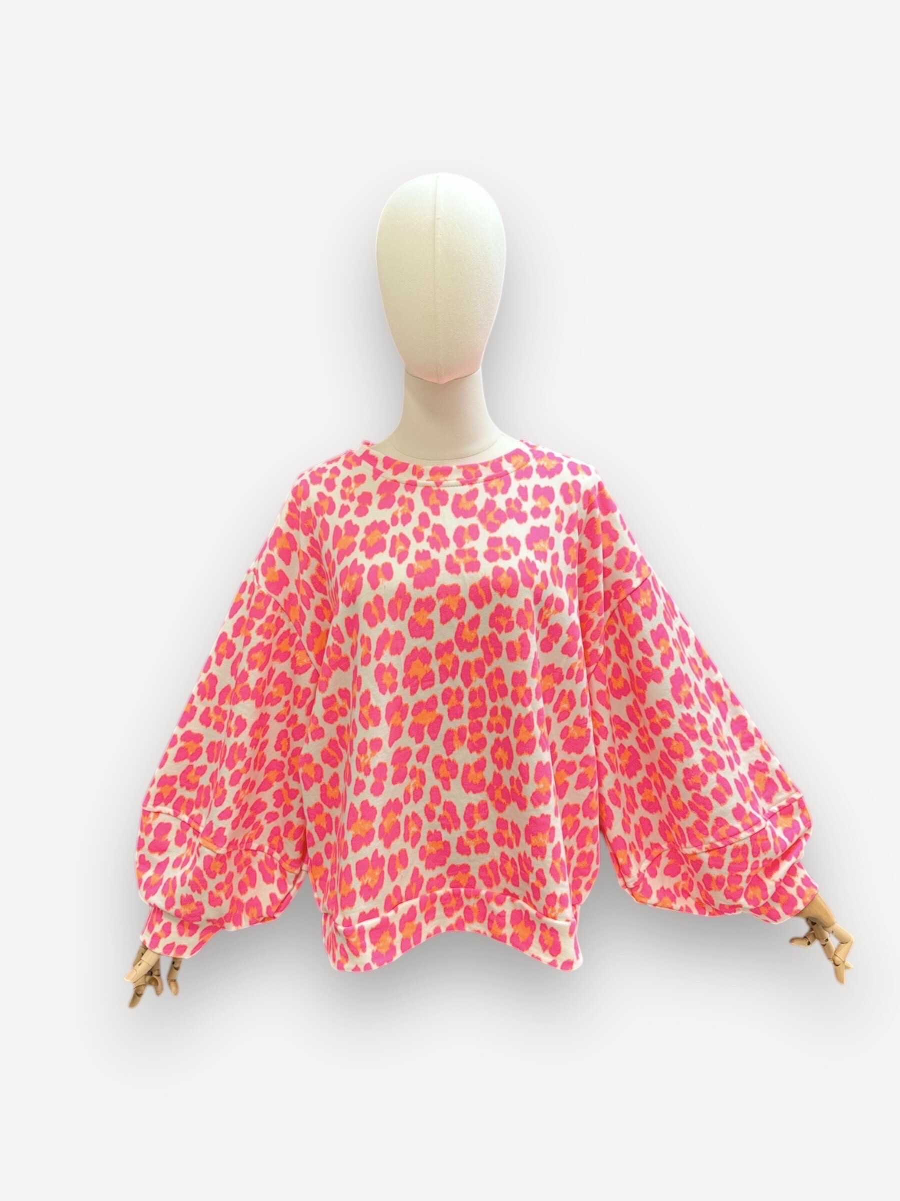 Grossiste J&L - Sweat À Manches Longues À Motif Léopard Fluo