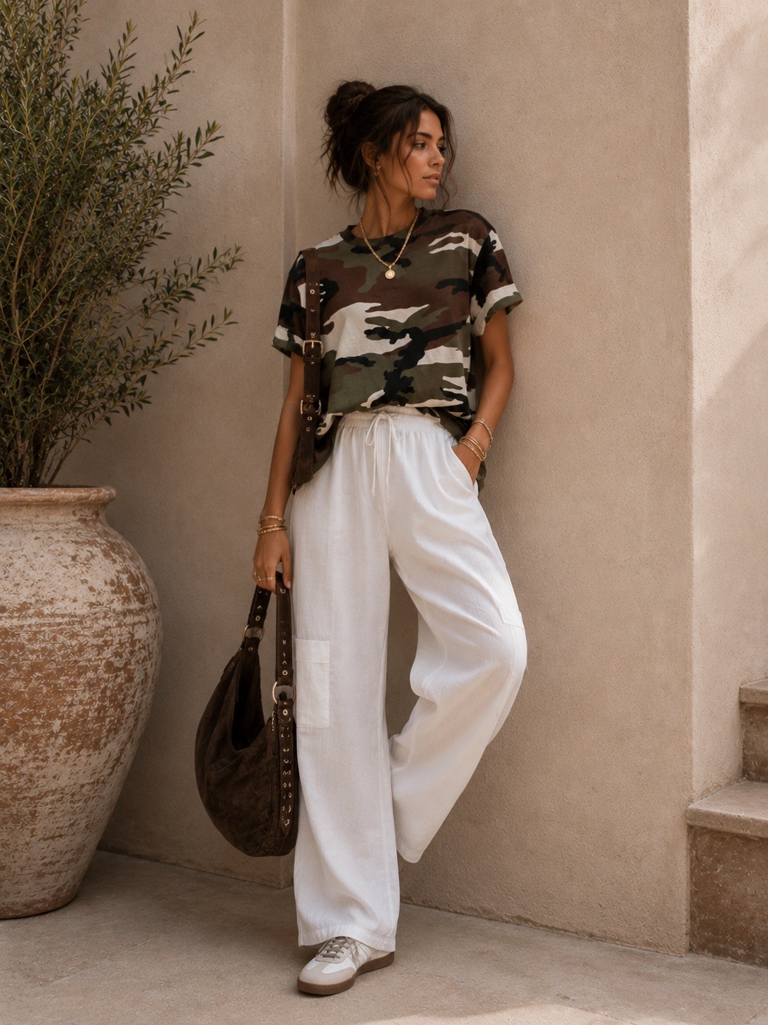 Großhändler J&L - Oversize T-Shirt mit Camouflage-Print