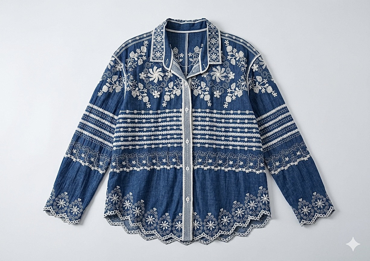 Mayorista J MODA - Camisa Bordada Boho-Chic – Elegancia Artesanal