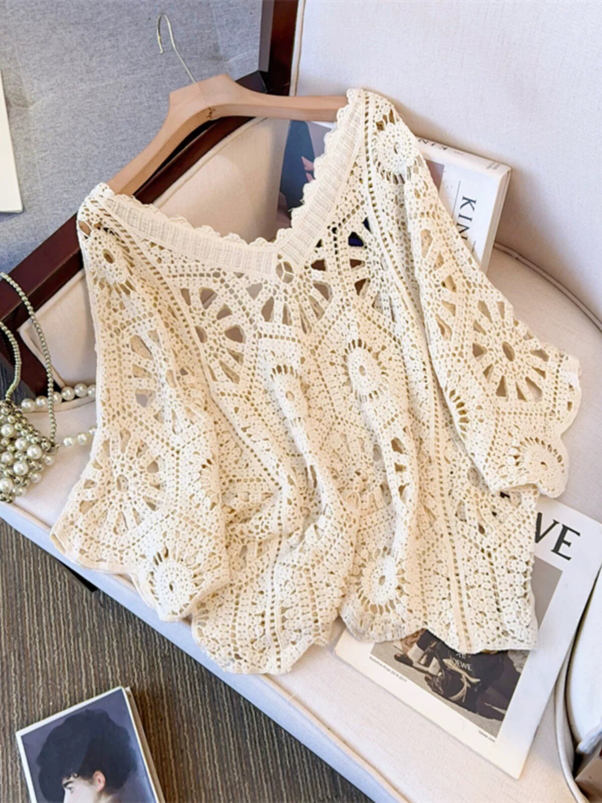 Wholesaler J MODA - Boho-Chic Openwork Top