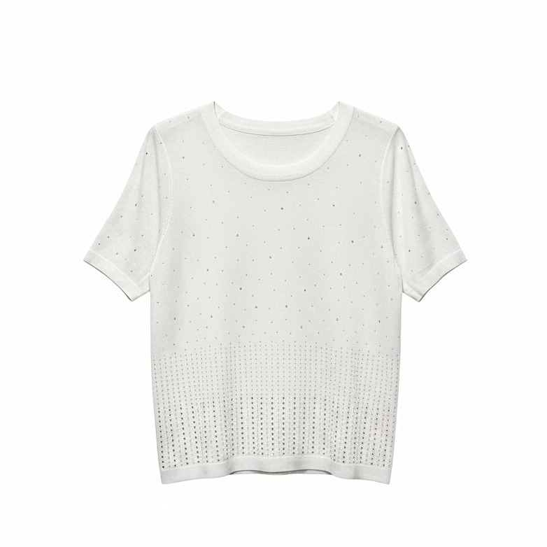 Mayorista J MODA - Camiseta de Punto de Seda Brillante – Sofisticación Diaria