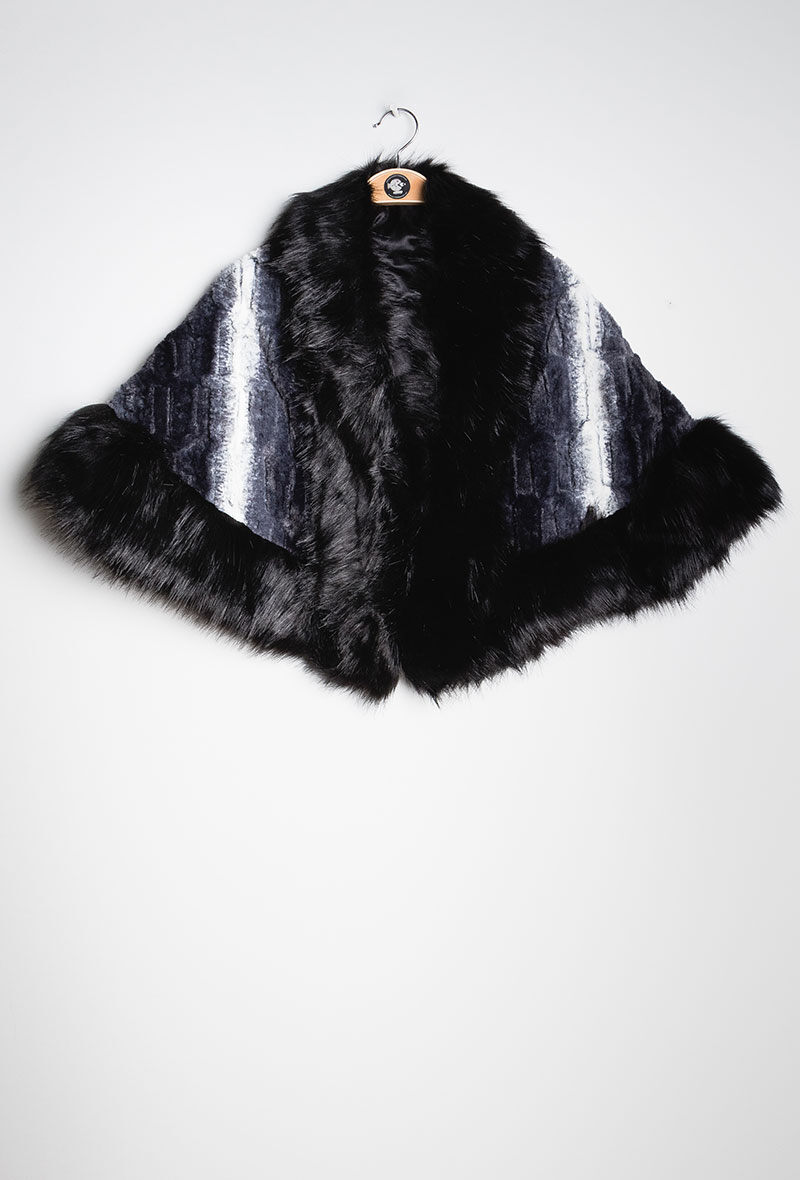 Wholesaler J & MY - FUR PONCHO