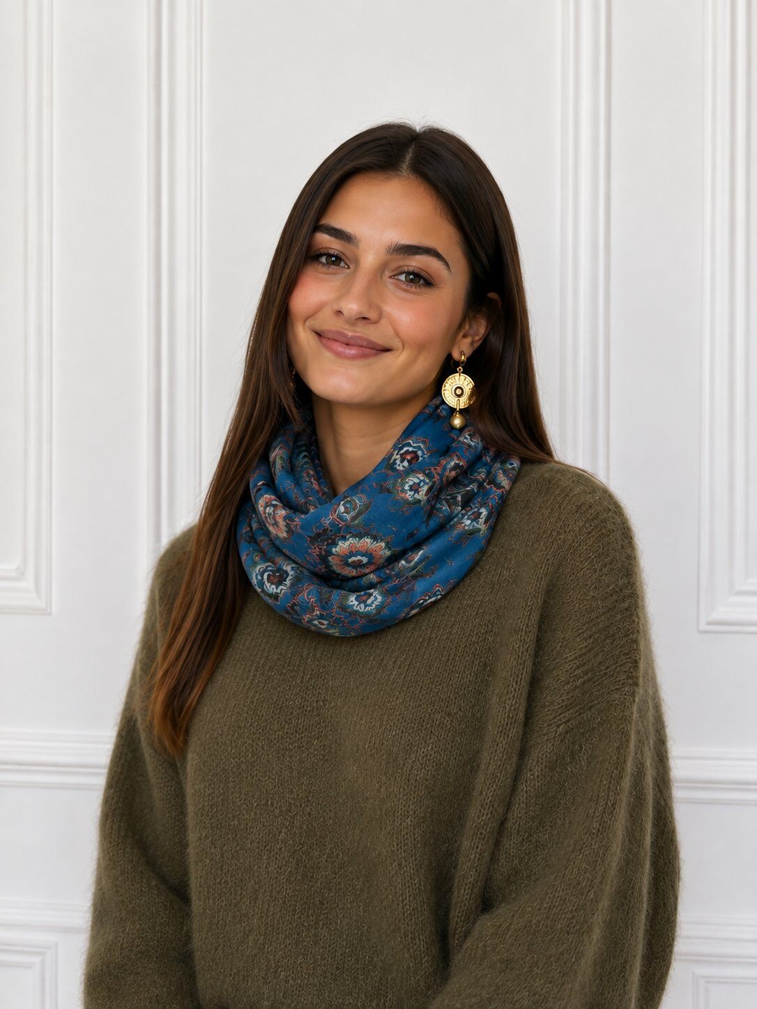 Grossiste Jacky Diffusion - Echarpe fine avec des fleurs exotiques