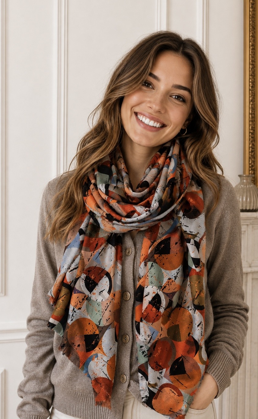 Mayorista Jacky Diffusion - Bufanda reversible con lunares