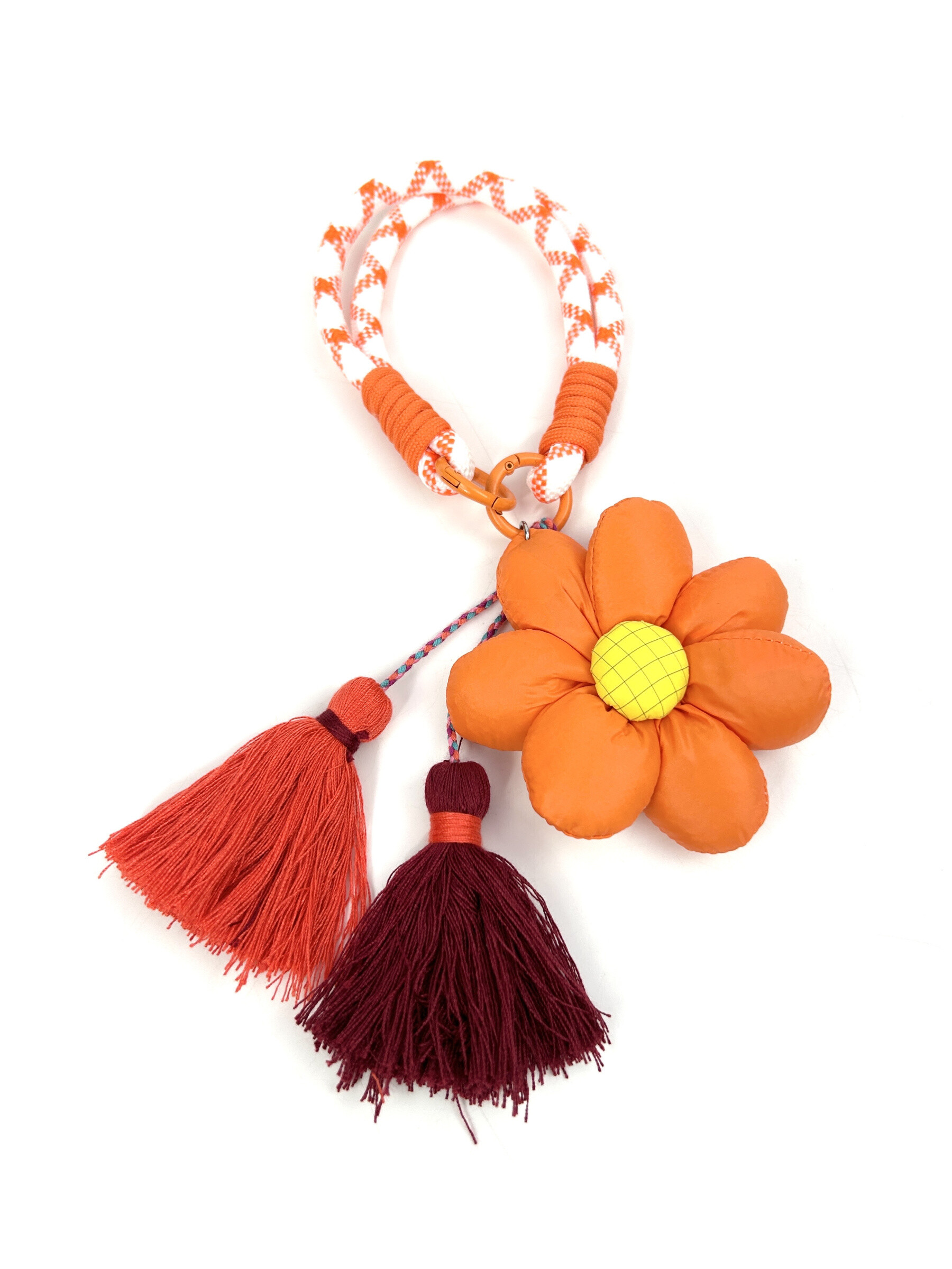 Wholesaler Jade&Clarisse - Grigri key holder Ultra cute bag floral cushion and pompoms