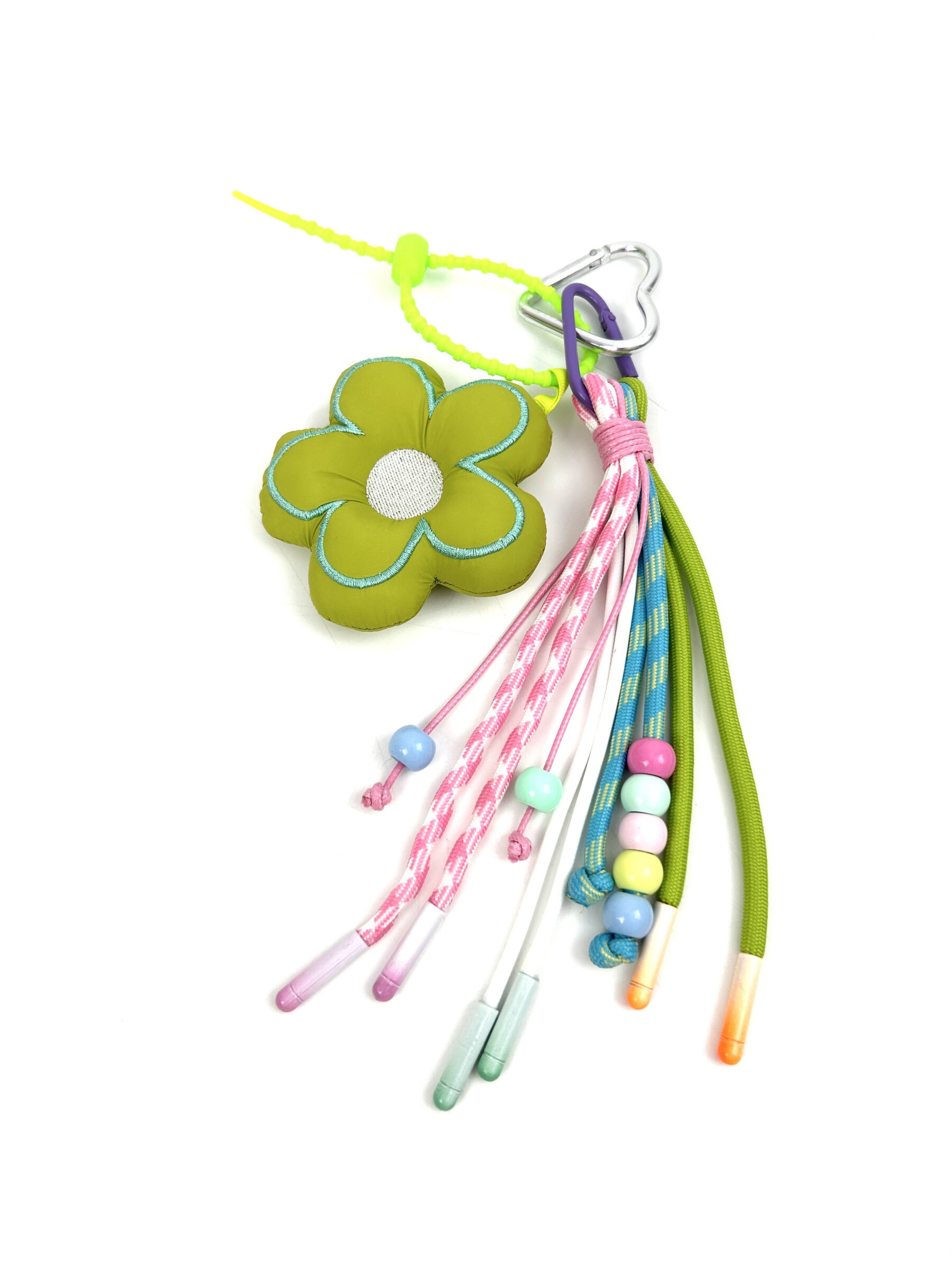 Wholesaler Jade&Clarisse - Grigri key holder Ultra cute bag floral cushion and pompoms