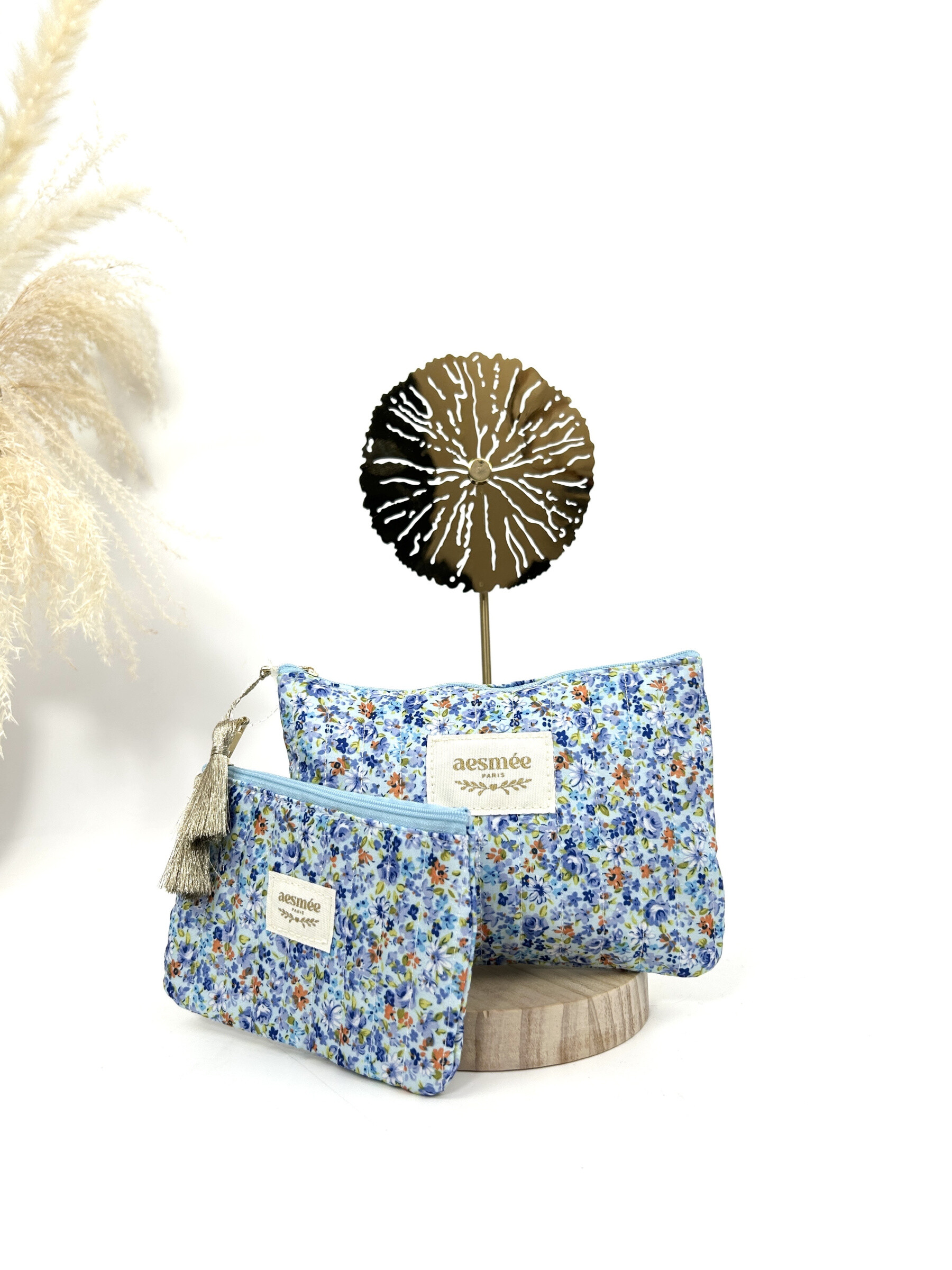 Wholesaler Jade&Clarisse - Double Cotton Cotton pockets Liberty Blue