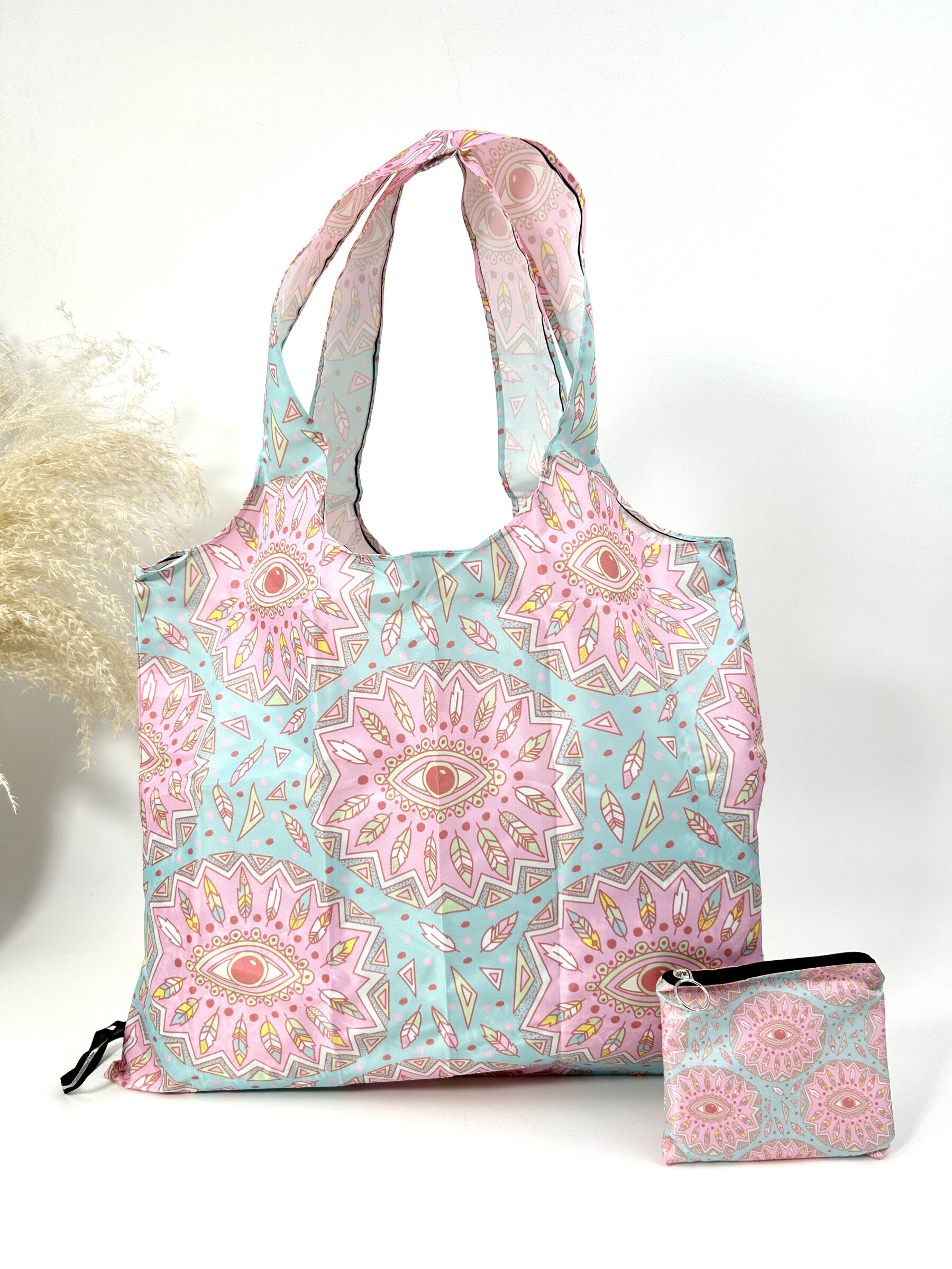 Wholesaler Jade&Clarisse - Racing bag with tropical plant print holds in the pocket