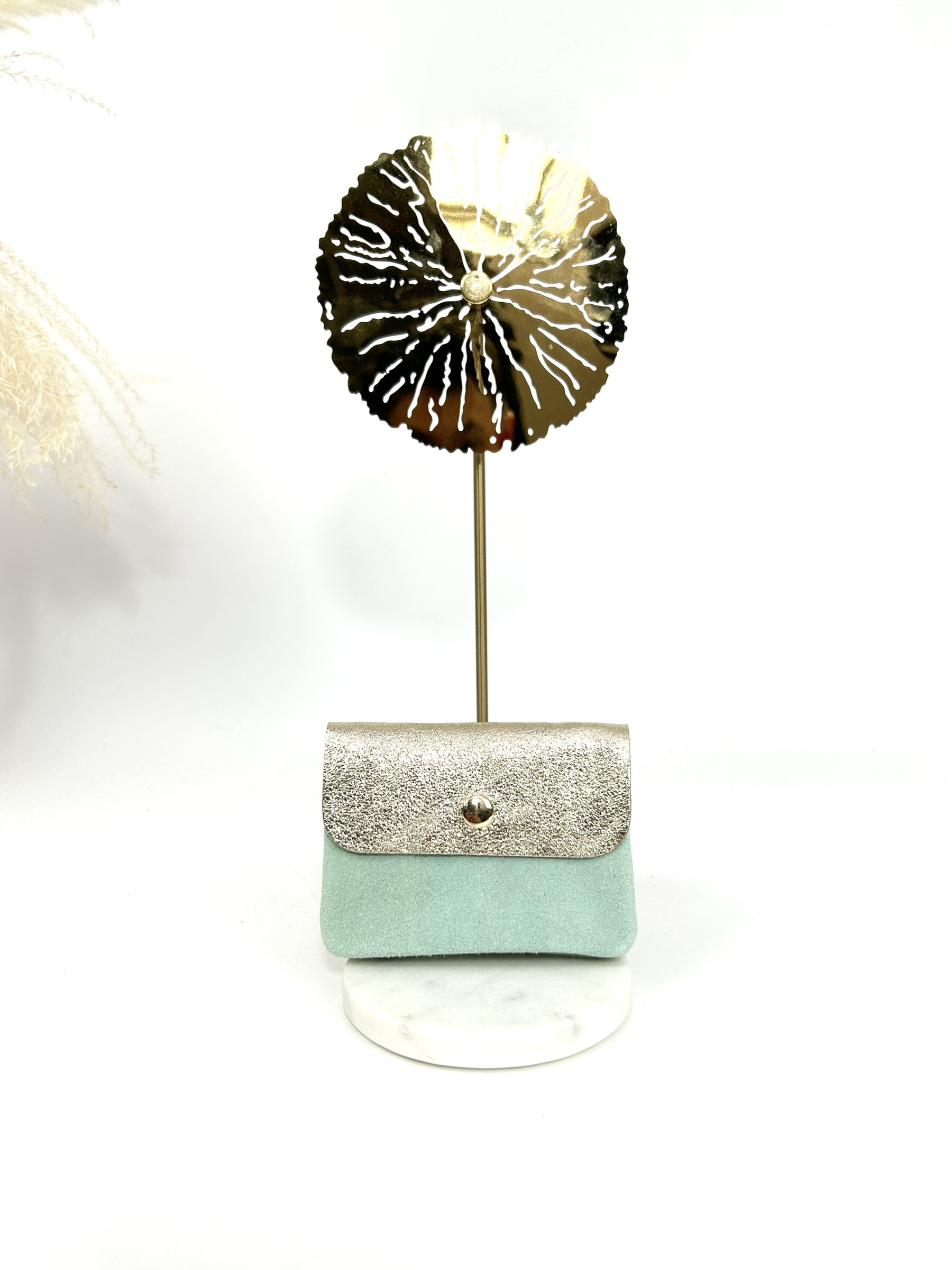 Wholesaler Jade&Clarisse - JOSEPHINE BI-COLOR PURSE IN GENUINE SUEDE COWLIGHT LEATHER