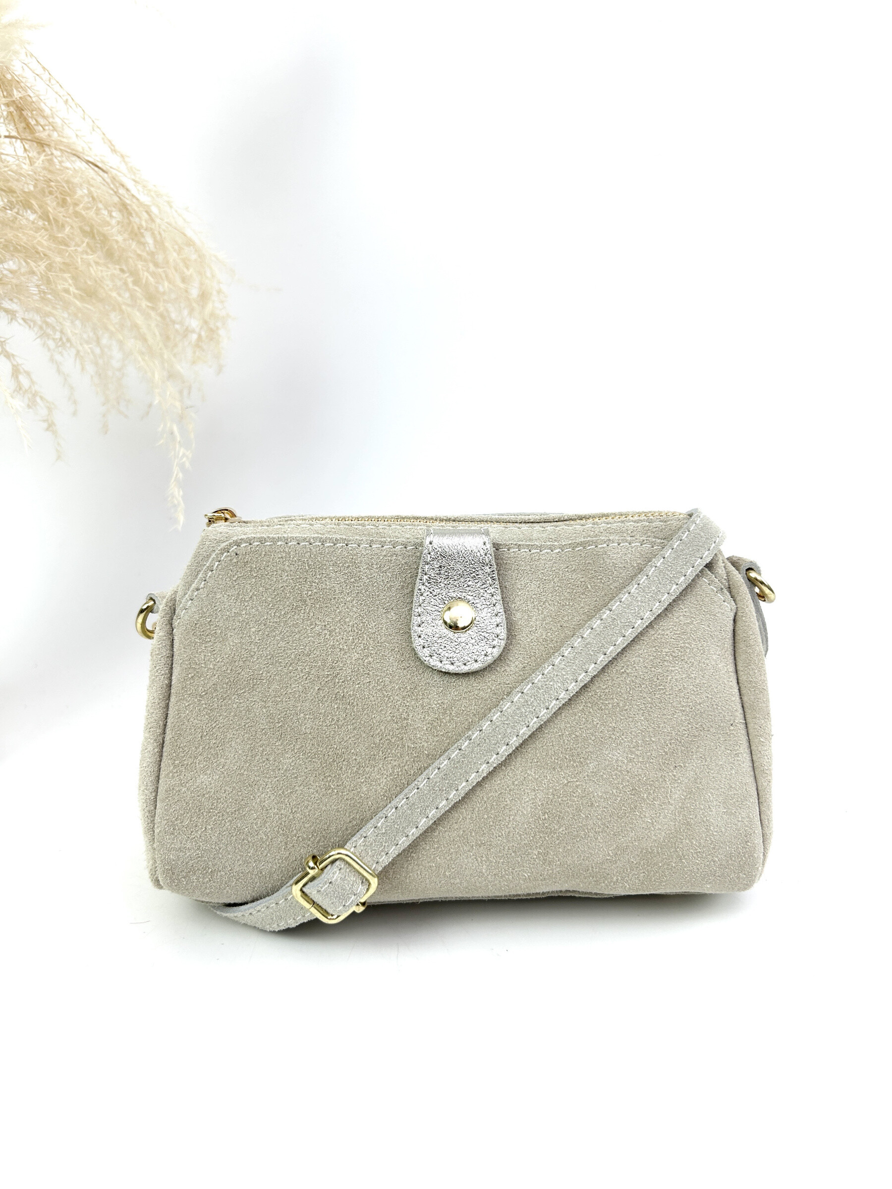 Grossista Jade&Clarisse - Borsa a tracolla in pelle italiana scomparti tripli