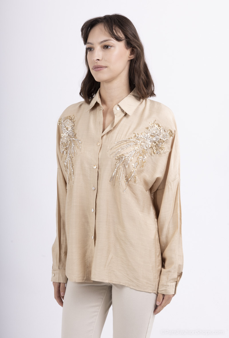 Wholesaler JADE - PEARL AND STRASS SHIRT