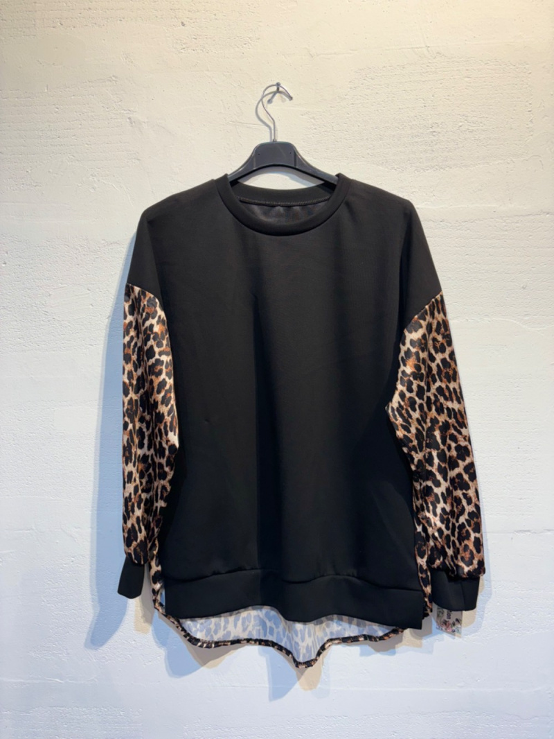 Wholesaler JADE - JADE LEOPARD SLEEVE SWEATER