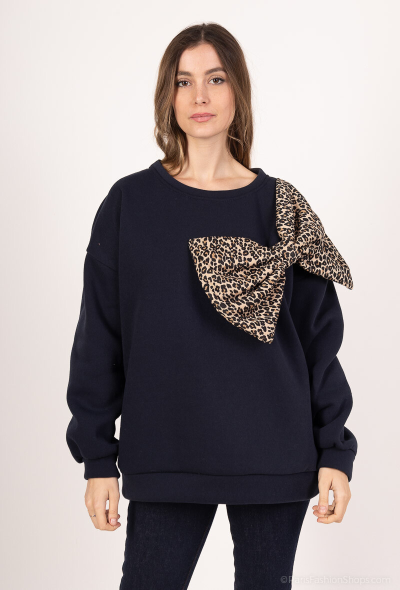 Wholesaler JADE - JADE LEOPARD KNOT SWEATER