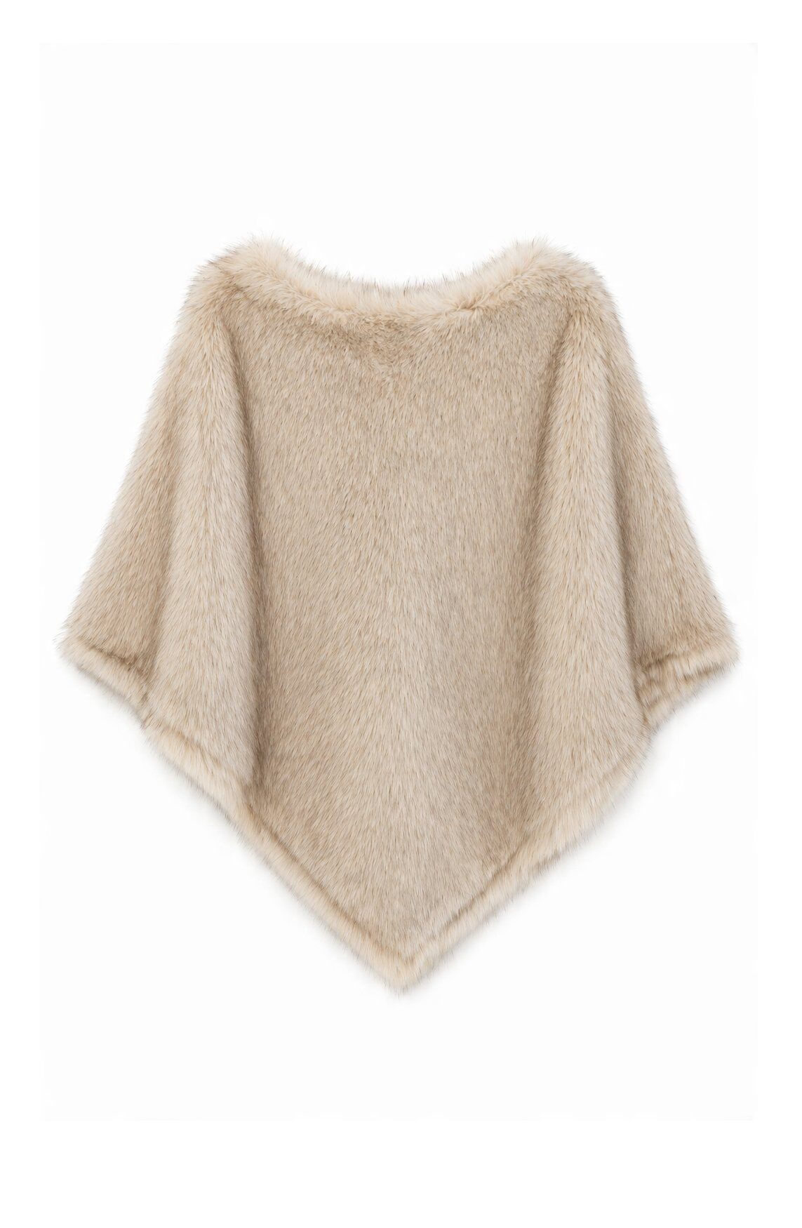 Grossista JAMILLA - Poncho Mantella Interamente in Eco-Pelliccia