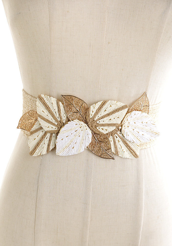 Wholesaler Jamilla - High-waisted elastic belt with leaves