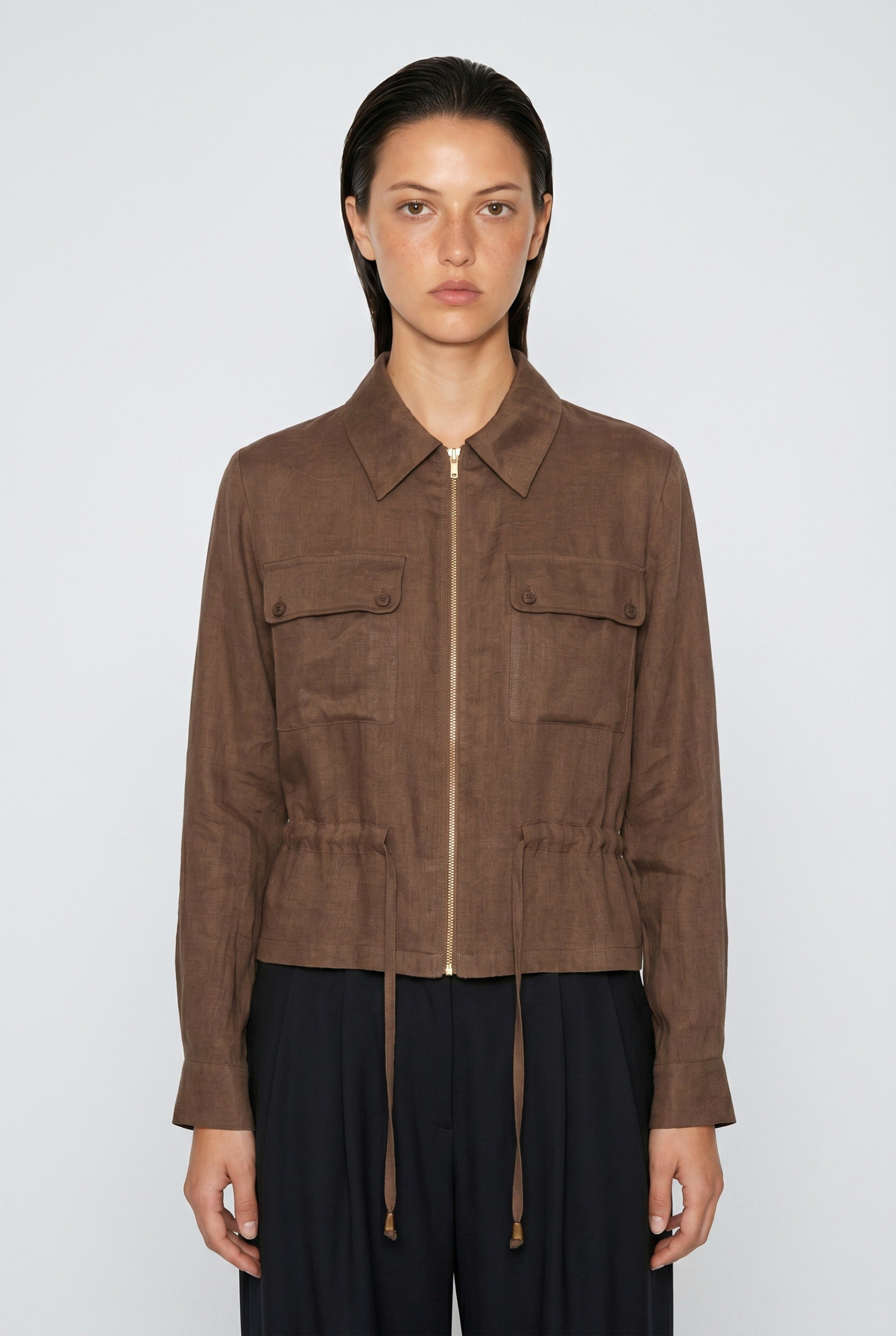 Grossista JAMILLA - Camicia in Lyocell Stile Safari con Coulisse e Zip