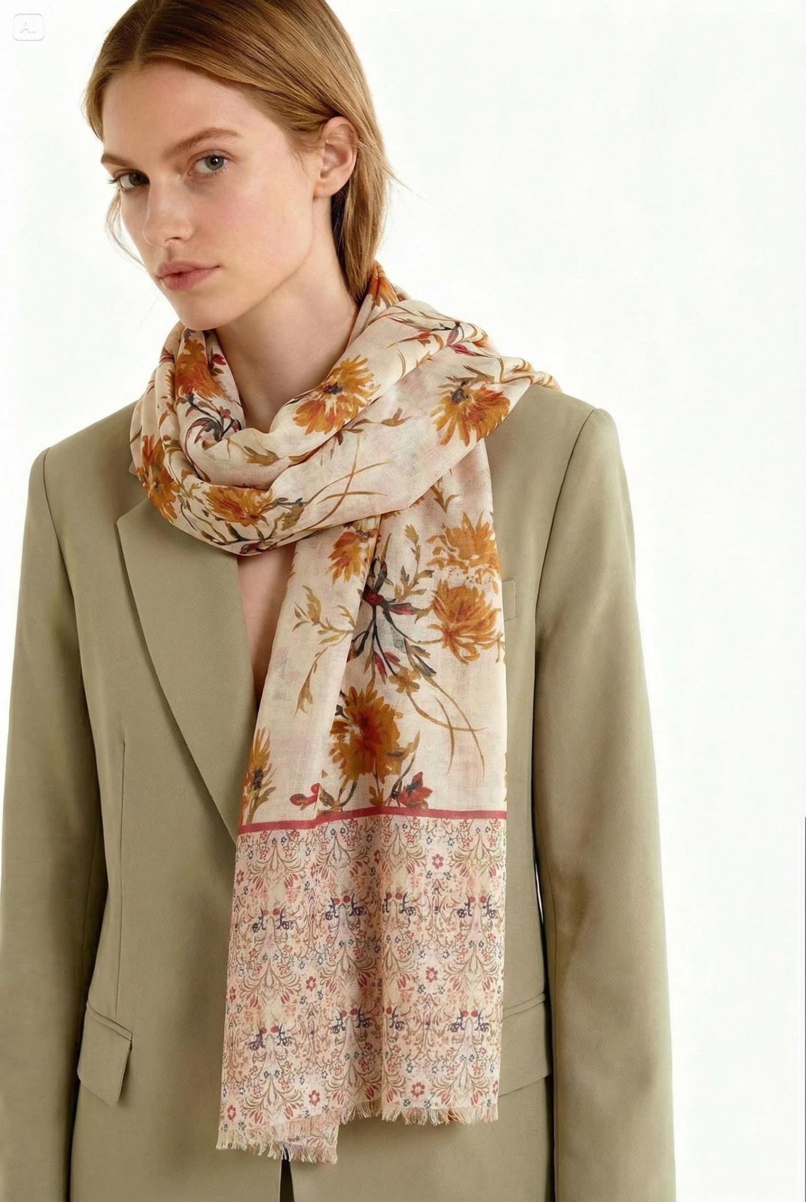 Grossista Jamilla - Sciarpa stampata a fantasia