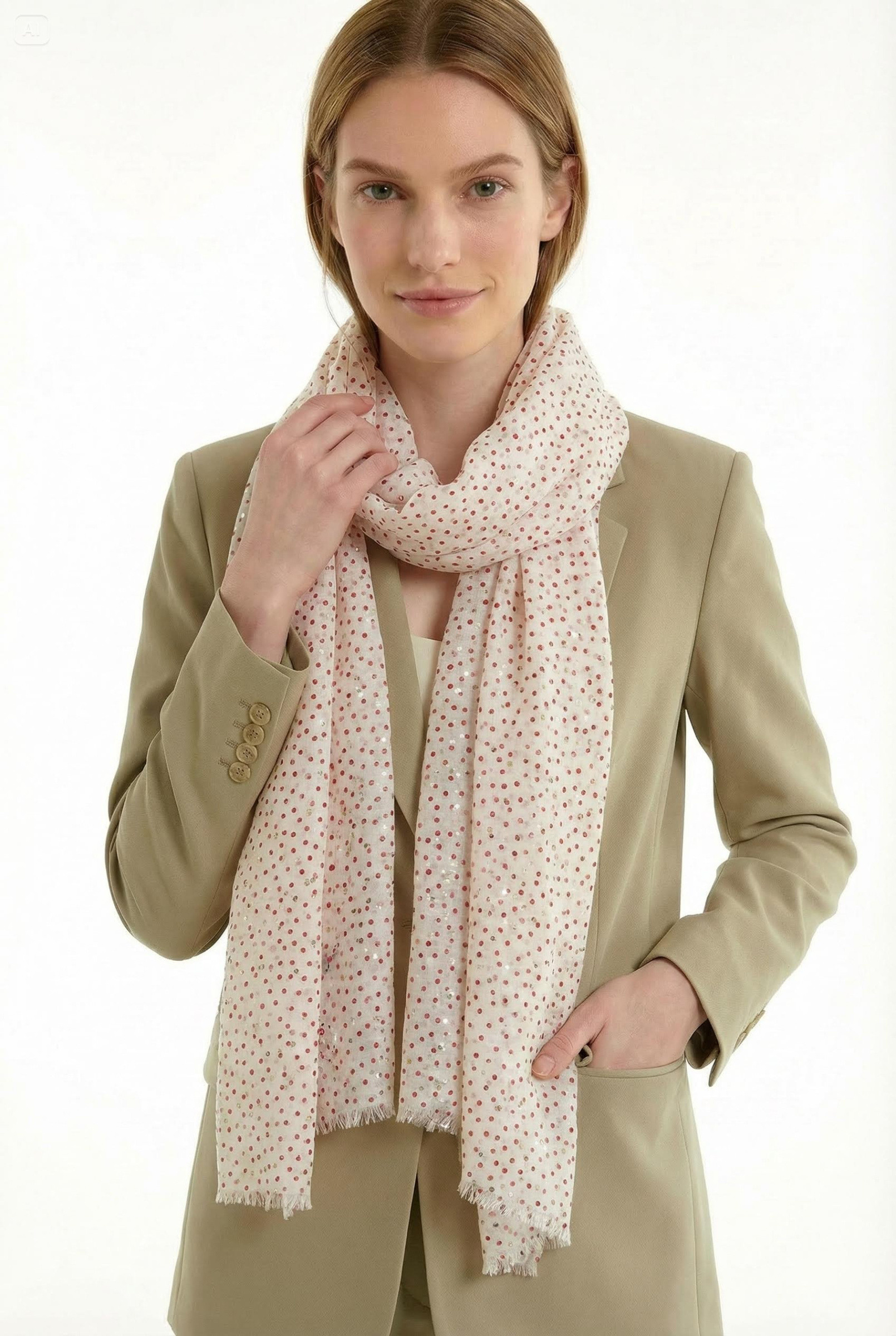 Grossista Jamilla - Sciarpa stampata con lurex