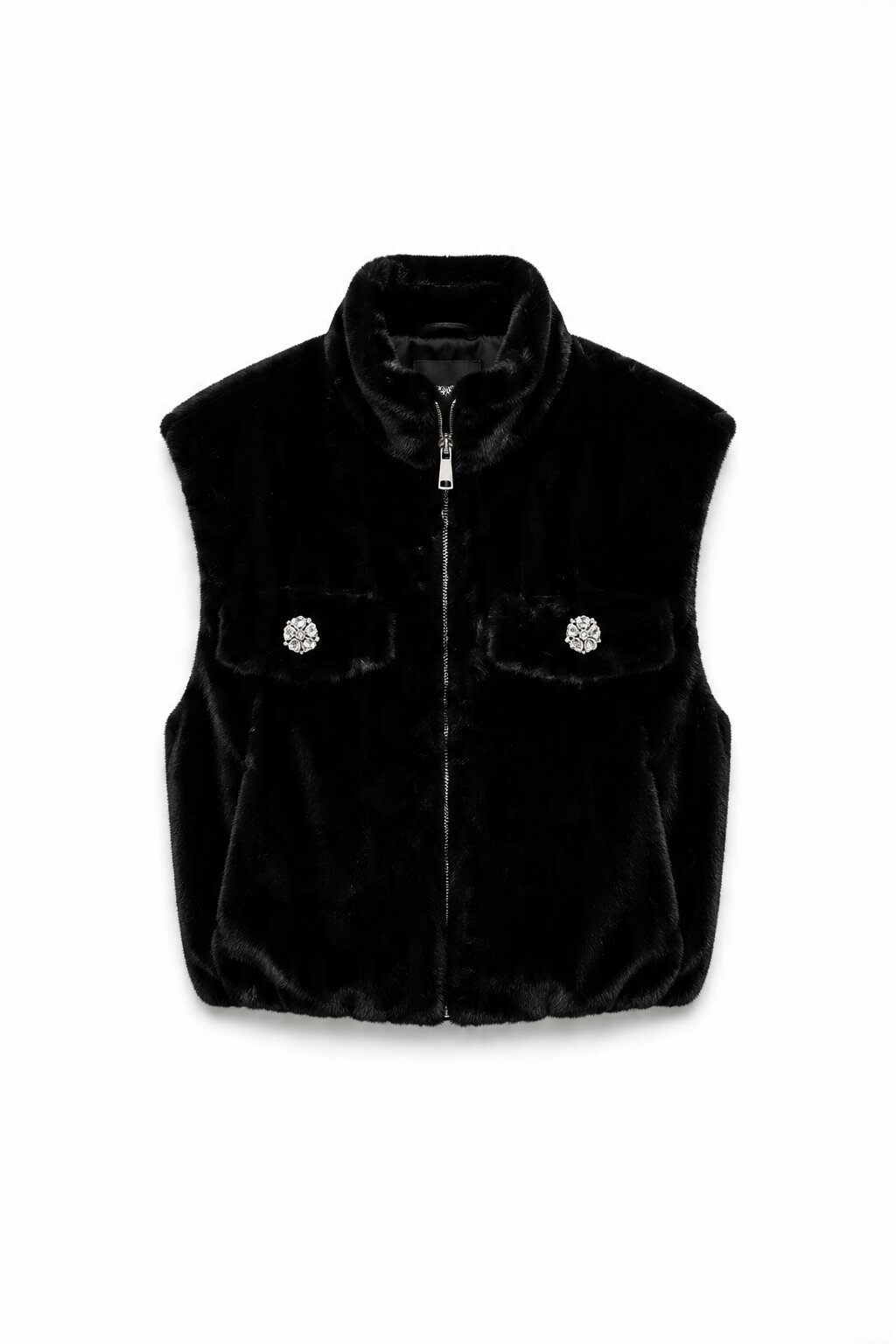 Wholesaler JAMILLA - Faux fur vest with jewel buttons