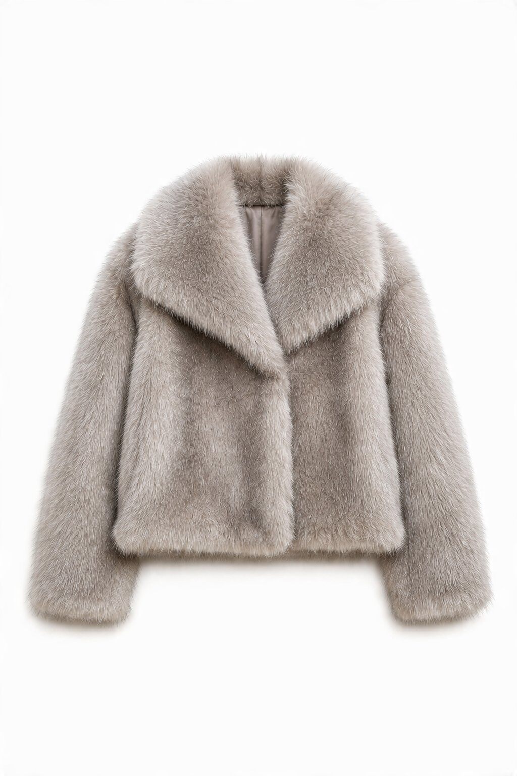 Grossiste JAMILLA - Manteau Court en Fausse Fourrure avec Large Col Châle