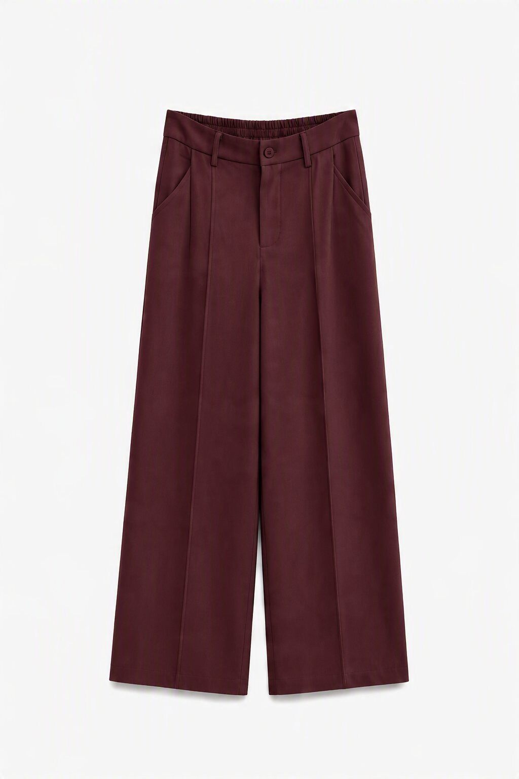 Wholesaler JAMILLA - High-Waisted Fluid Palazzo Pants with Central Seam