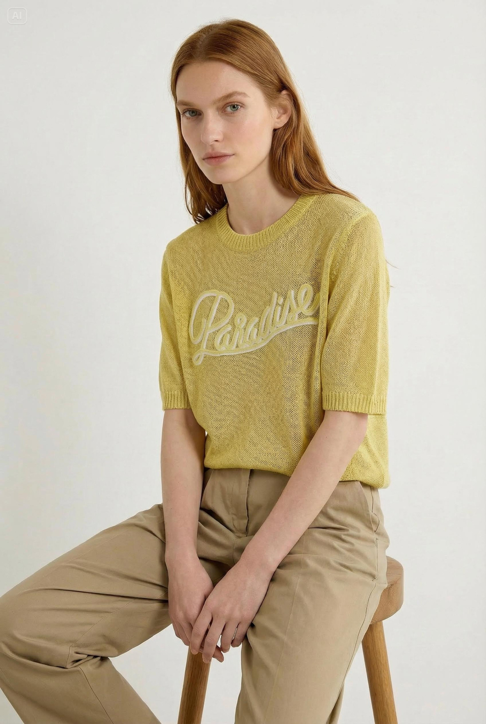 Grossista Jamilla - Maglia a manica corta con scritta paradise