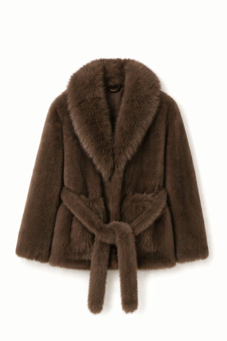 Wholesaler JAMILLA - Faux fur coat with waist belt and long sleeves