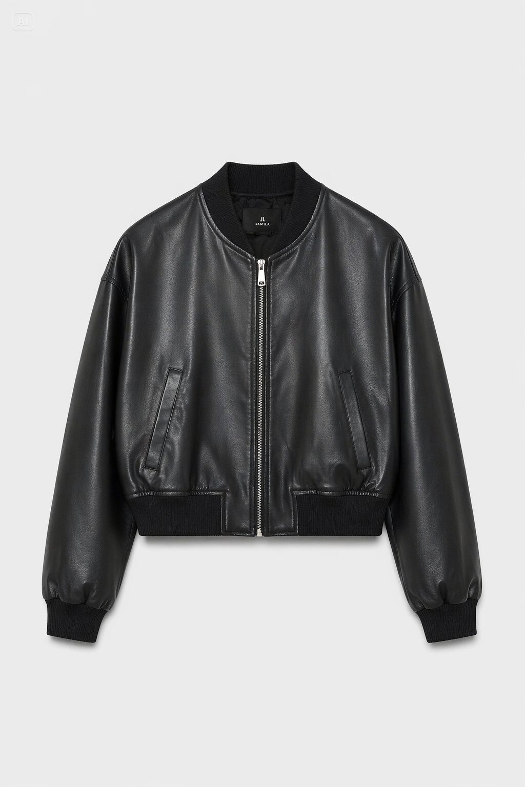 Grossiste JAMILLA - Veste Noire avec Zip et Poches