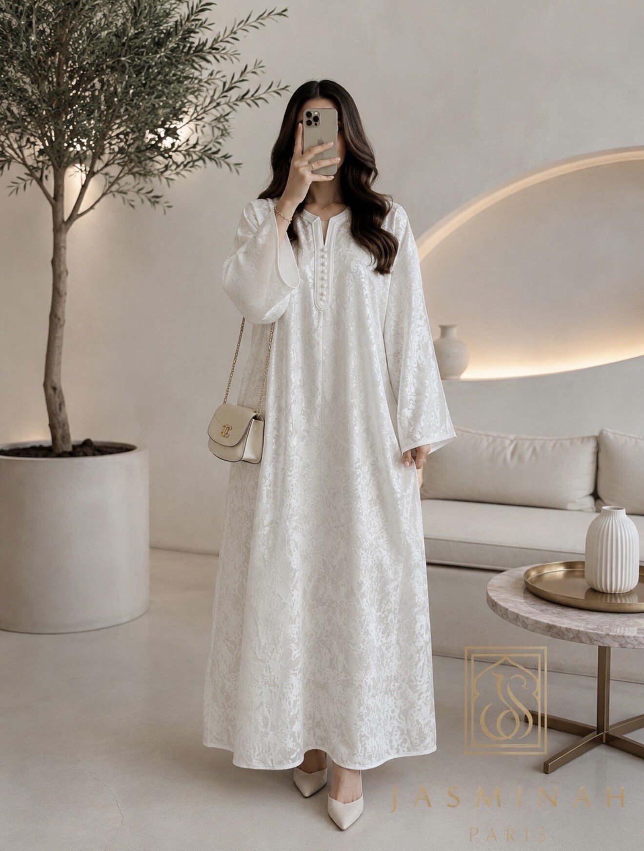 Mayorista Jasminah Paris - Kimono Lumiya de Brocado con Estrás