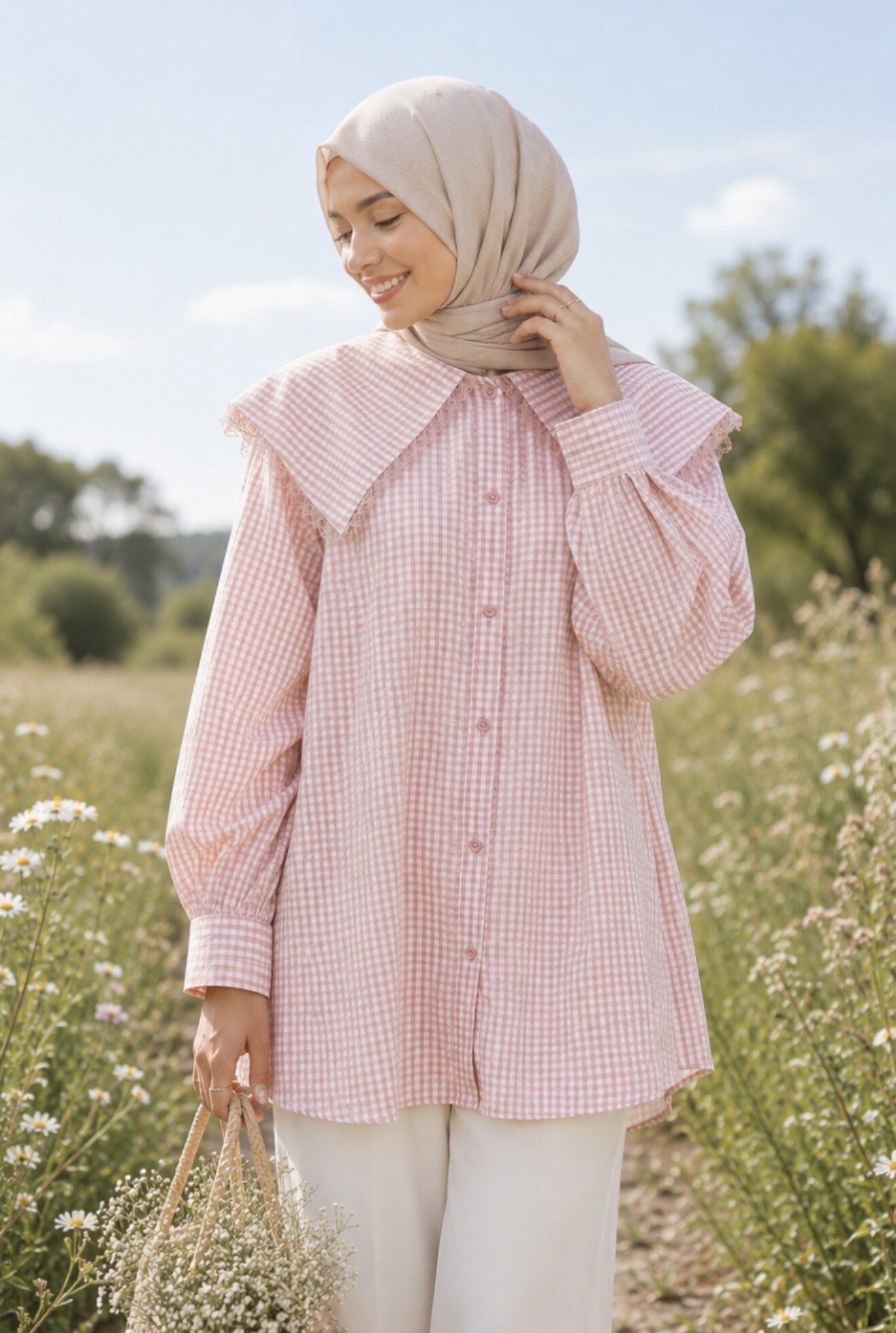 Grossiste Jasminah Paris - Chemise Vichy détail vichy