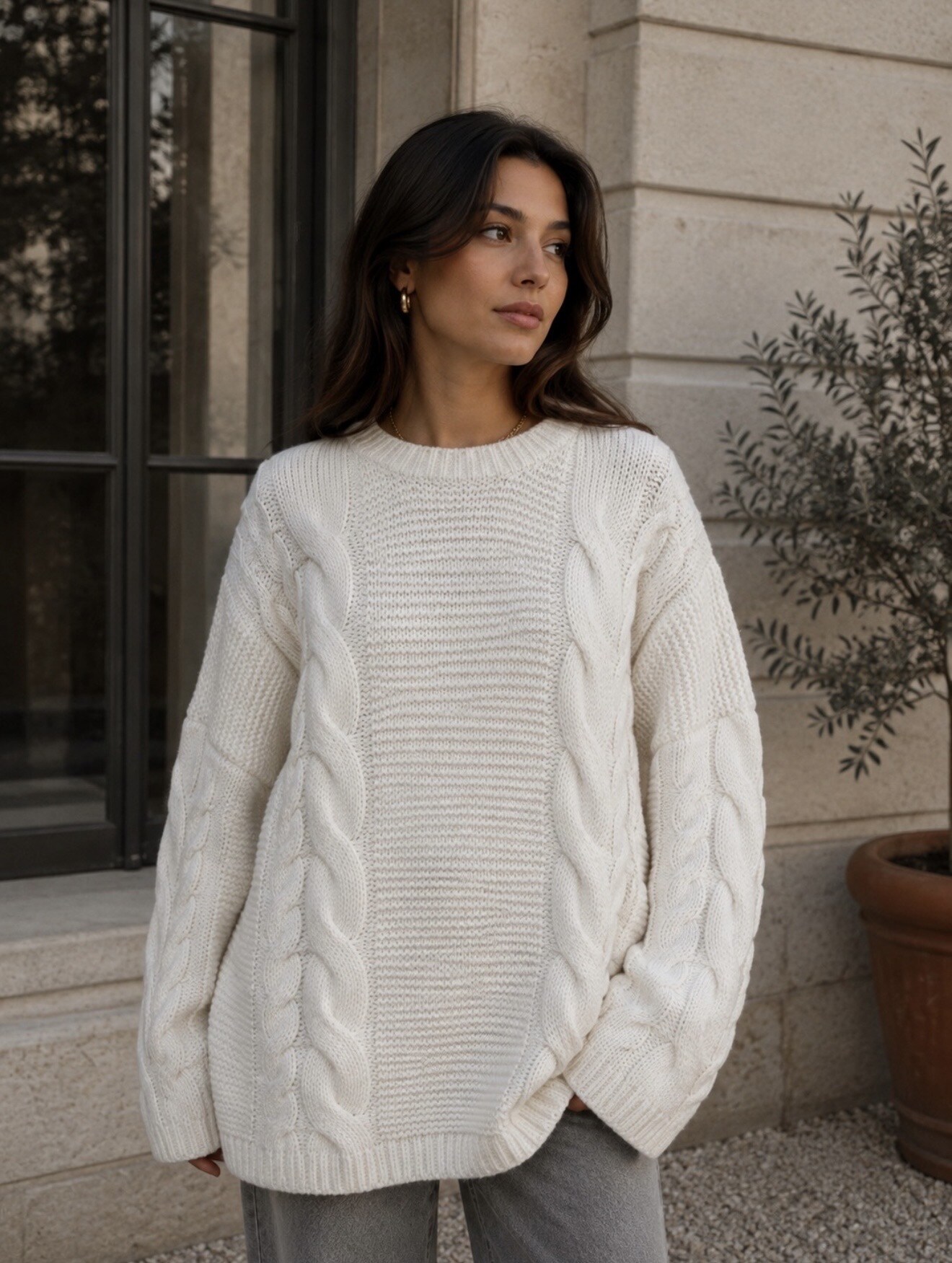 Grossiste Jasminah Paris - Pull oversize large tressé