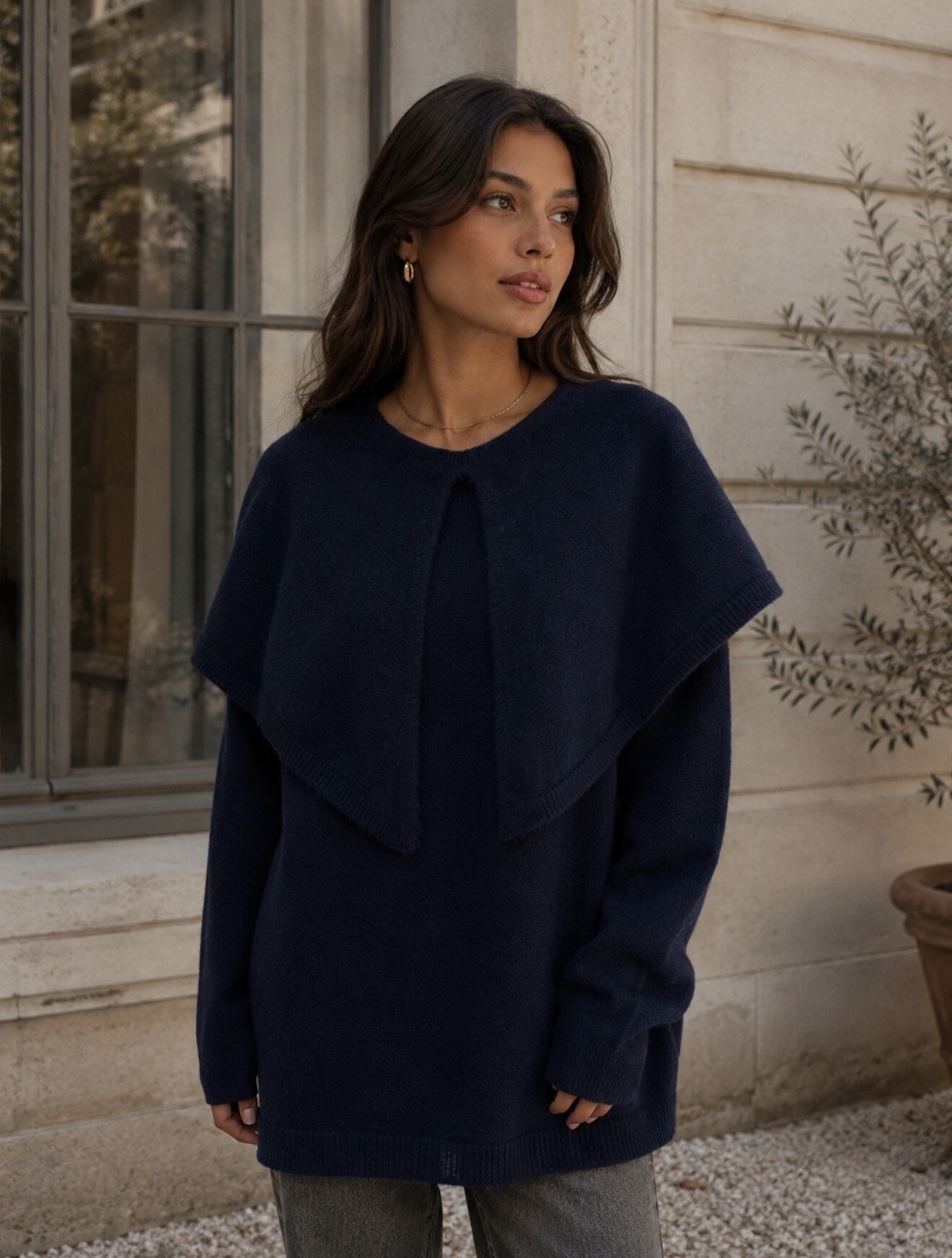 Grossiste Jasminah Paris - Pull oversize large avec cap intégré