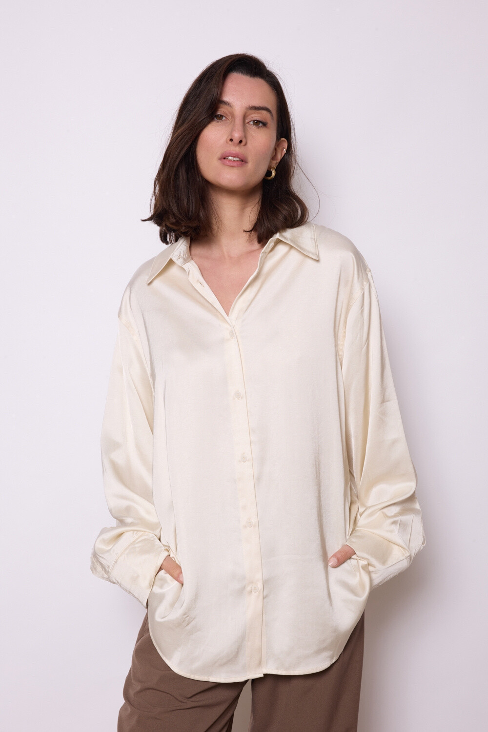 Grossista JCL Paris - Camicia oversize in raso fluido
