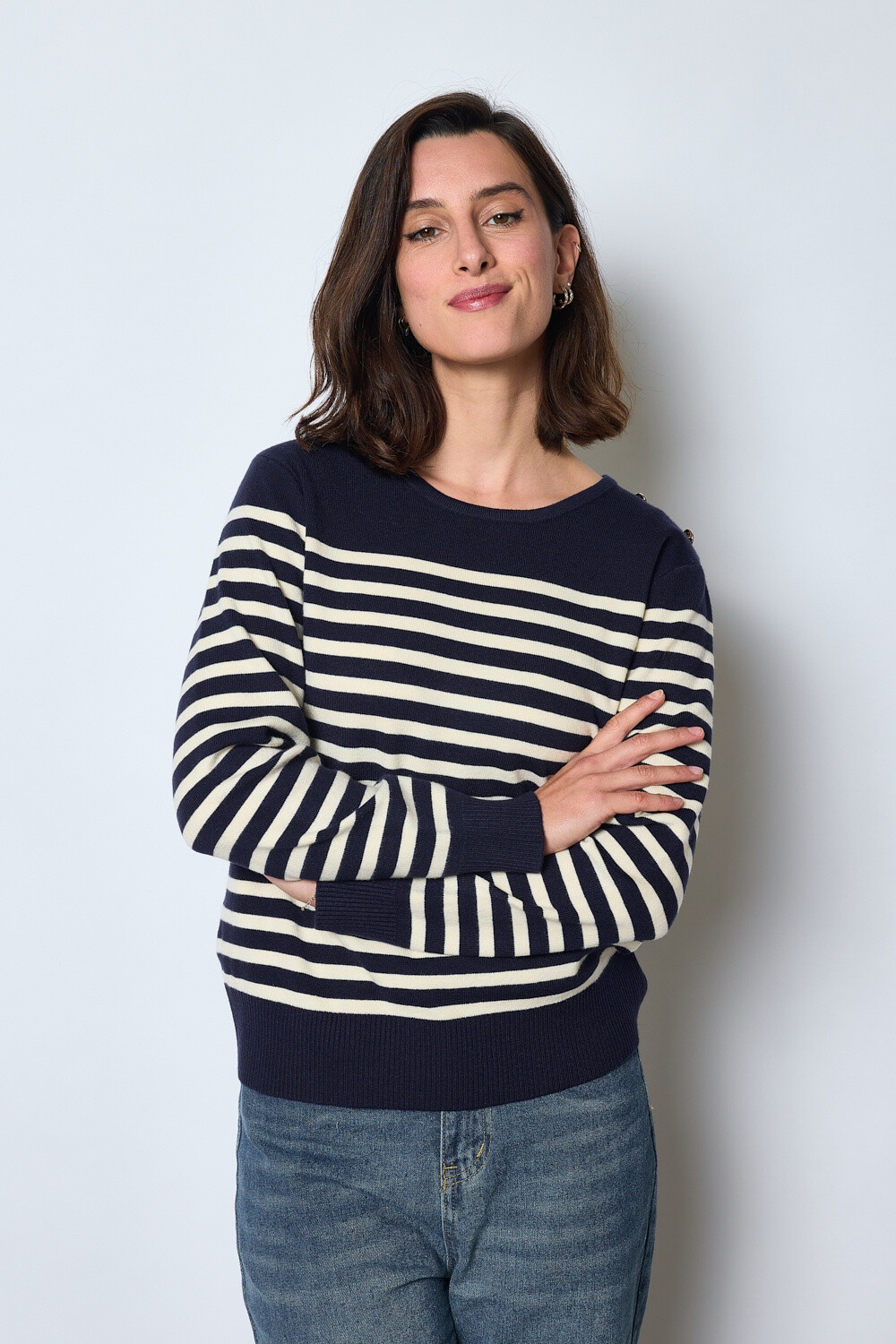 Grossiste JCL Paris - Pull marin à manches longues
