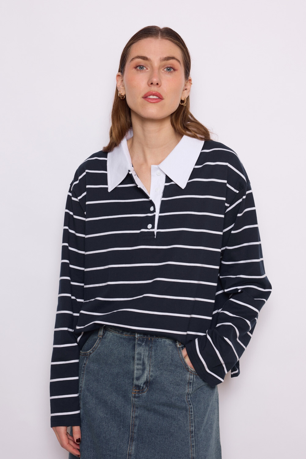 Grossista JCL Paris - Polo a maniche lunghe in morbido jersey di cotone