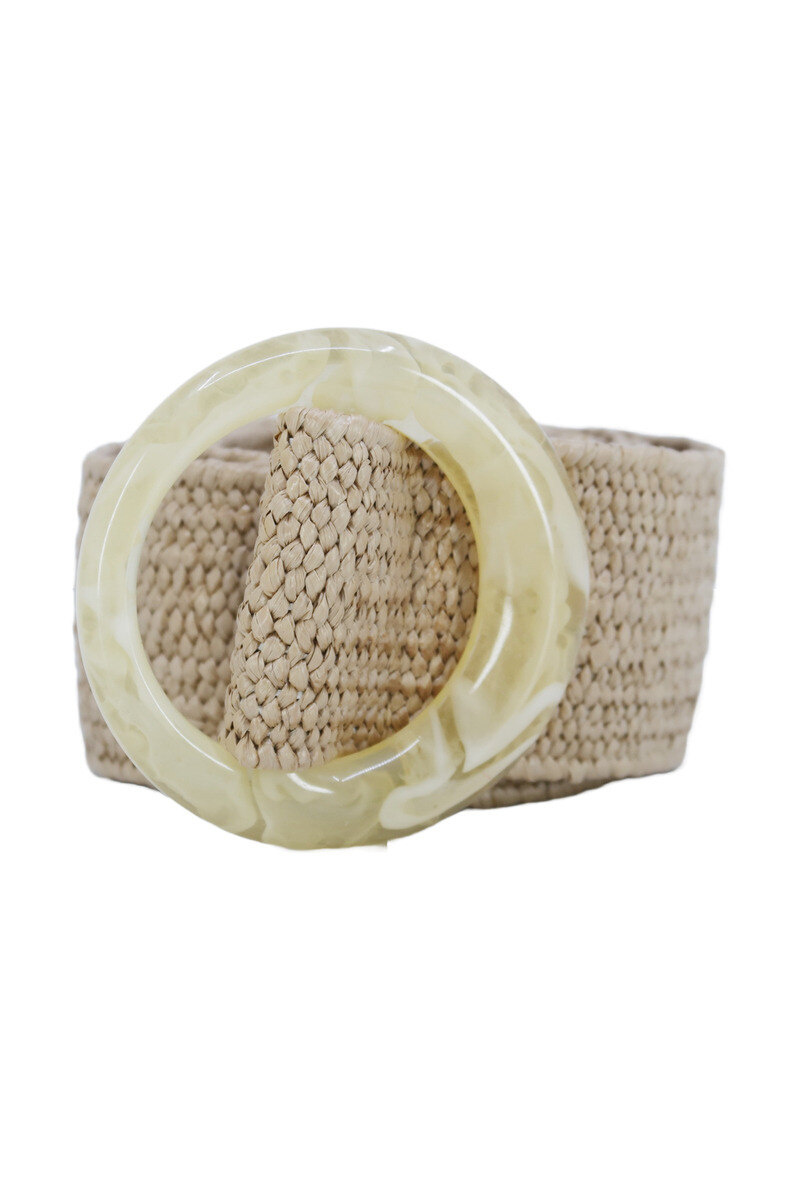 Grossiste JCL - Ceinture raphia en paille élastiqué