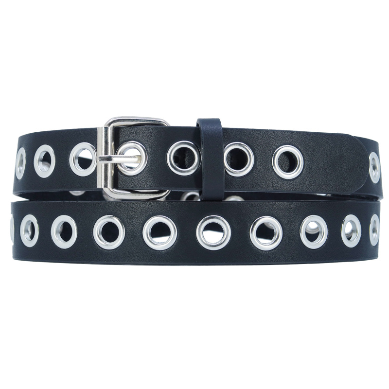 Wholesaler JCL - Bonded leather women belt with eye rivet studded 3 cm