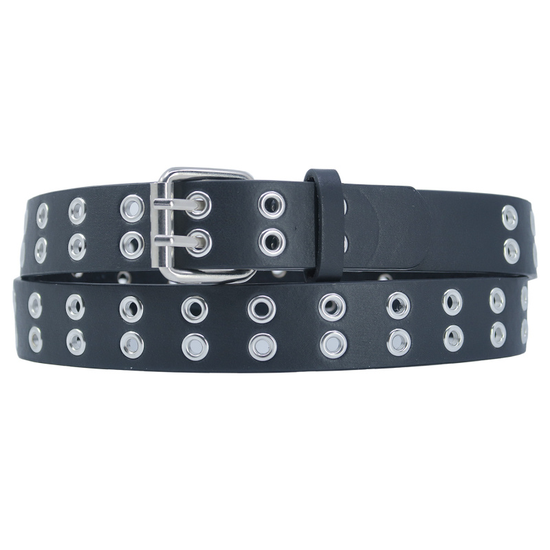 Wholesaler JCL - Bonded leather women belt with eye rivet studded 3 cm