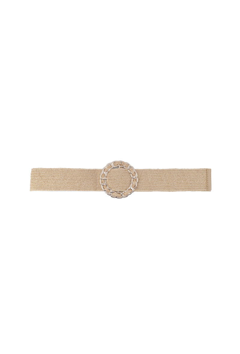 Wholesaler JCL - Raffia straw belt with elasticated metal buckle